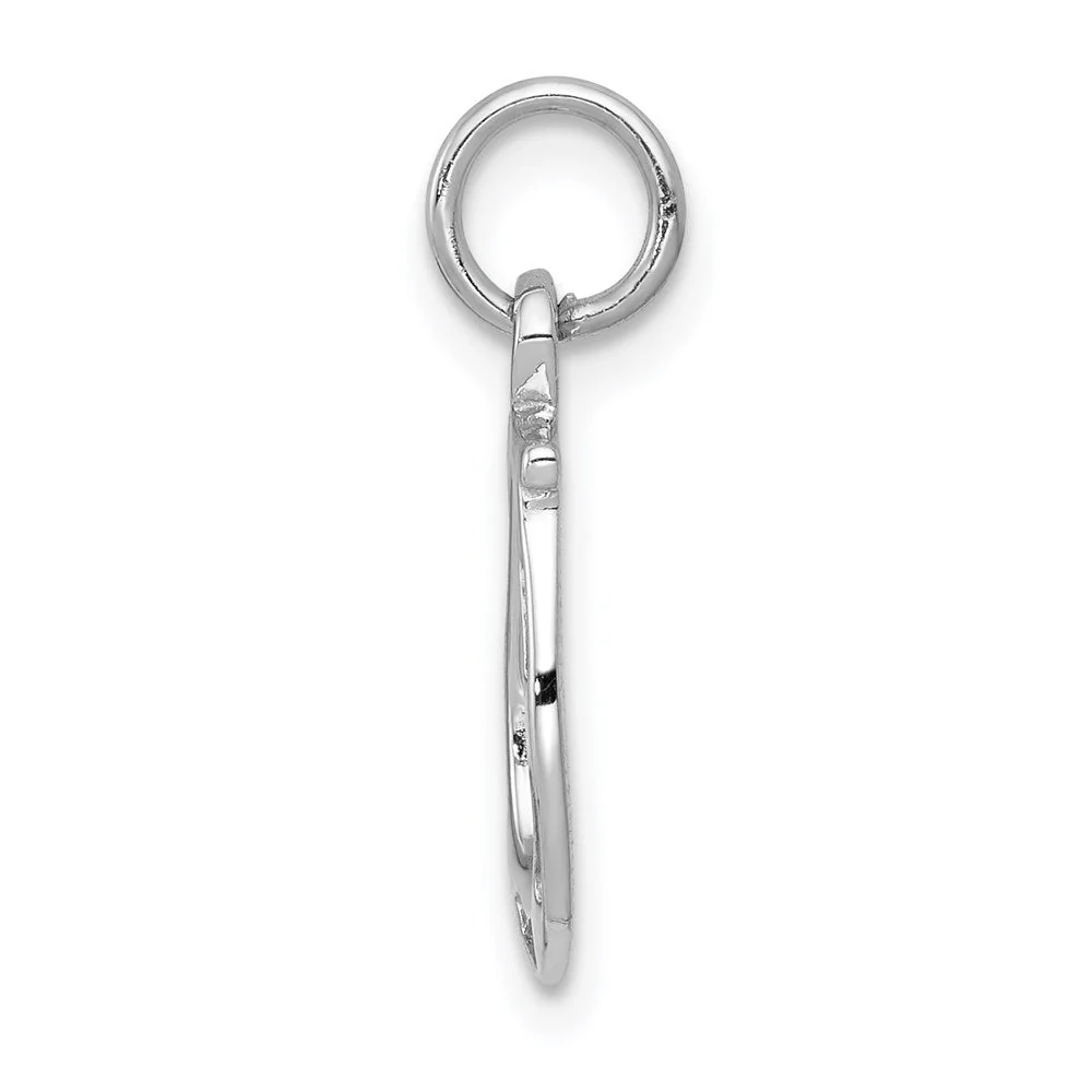 14k White or Yellow Gold Horseshoe Charm or Pendant, 10mm (3/8 inch) - Image 3
