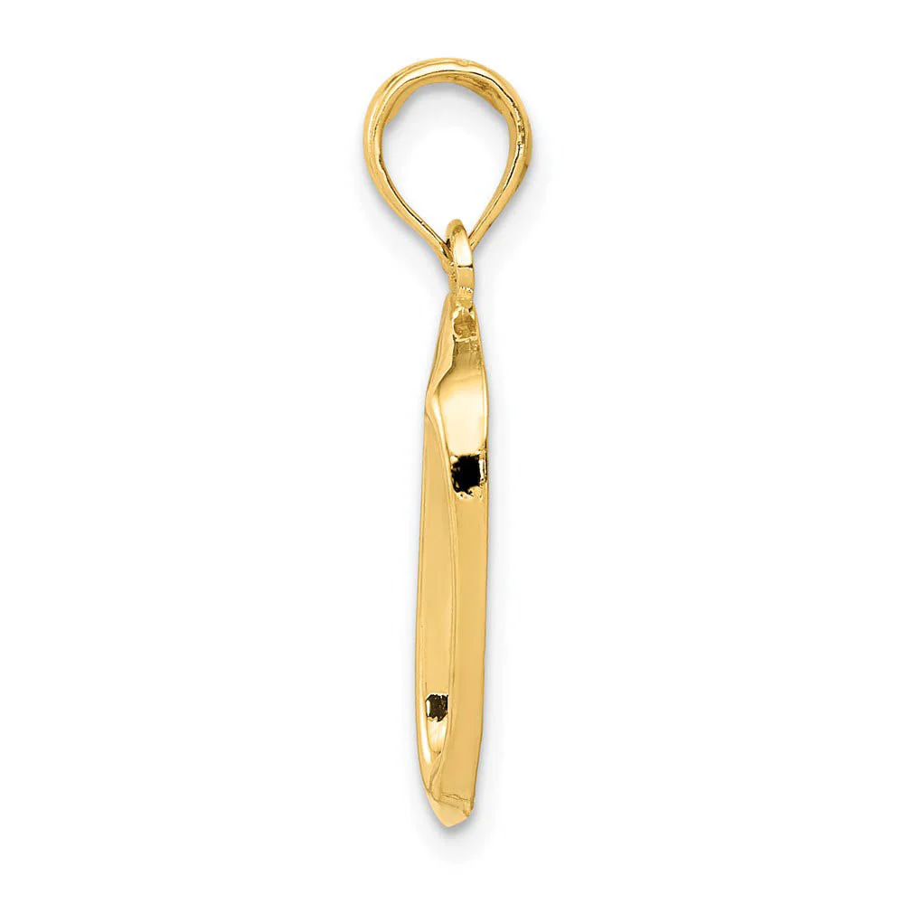 14k Yellow Gold Dog Bowl Pendant - Image 2