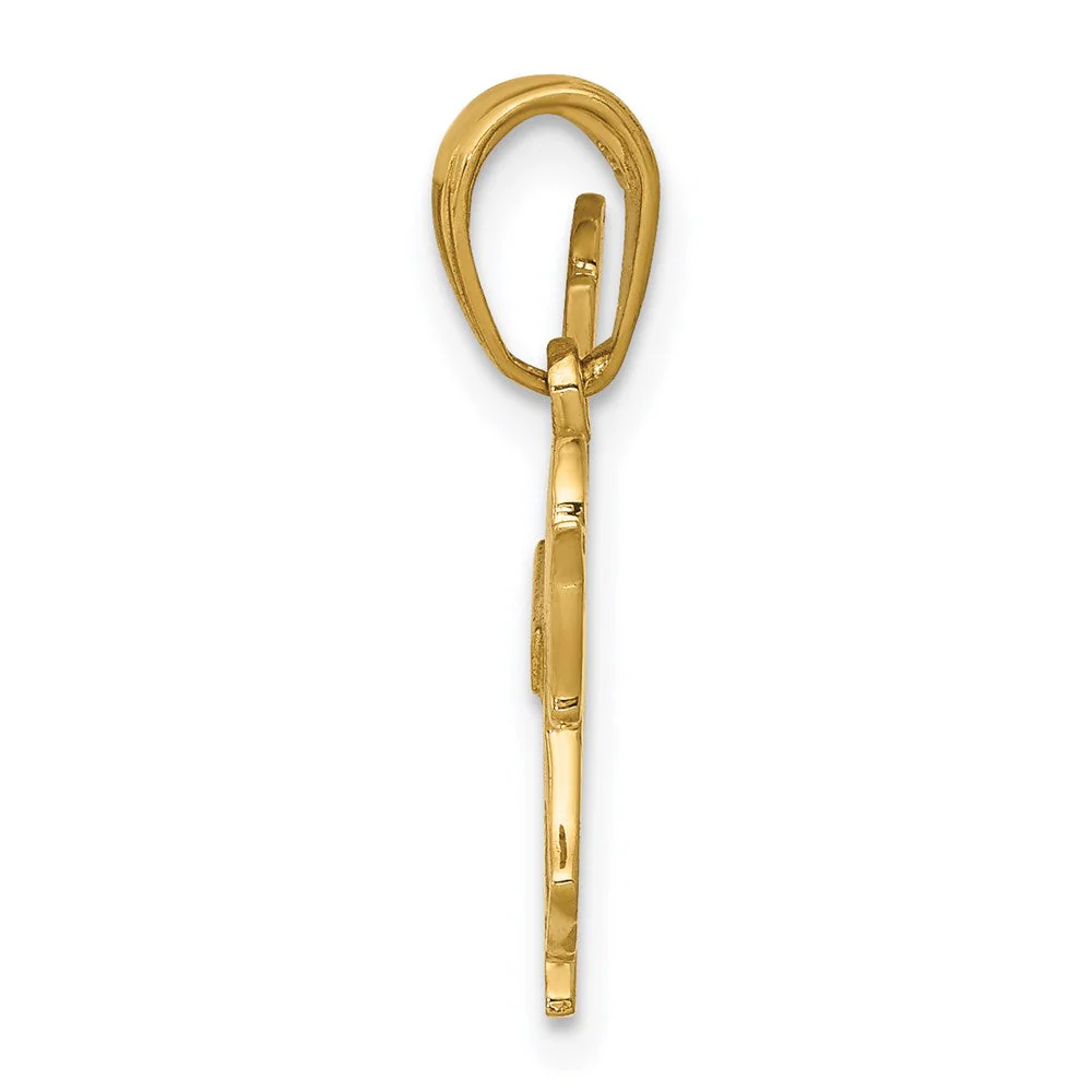 14k Yellow Gold Ornate Horse Pendant, 17mm - Image 2