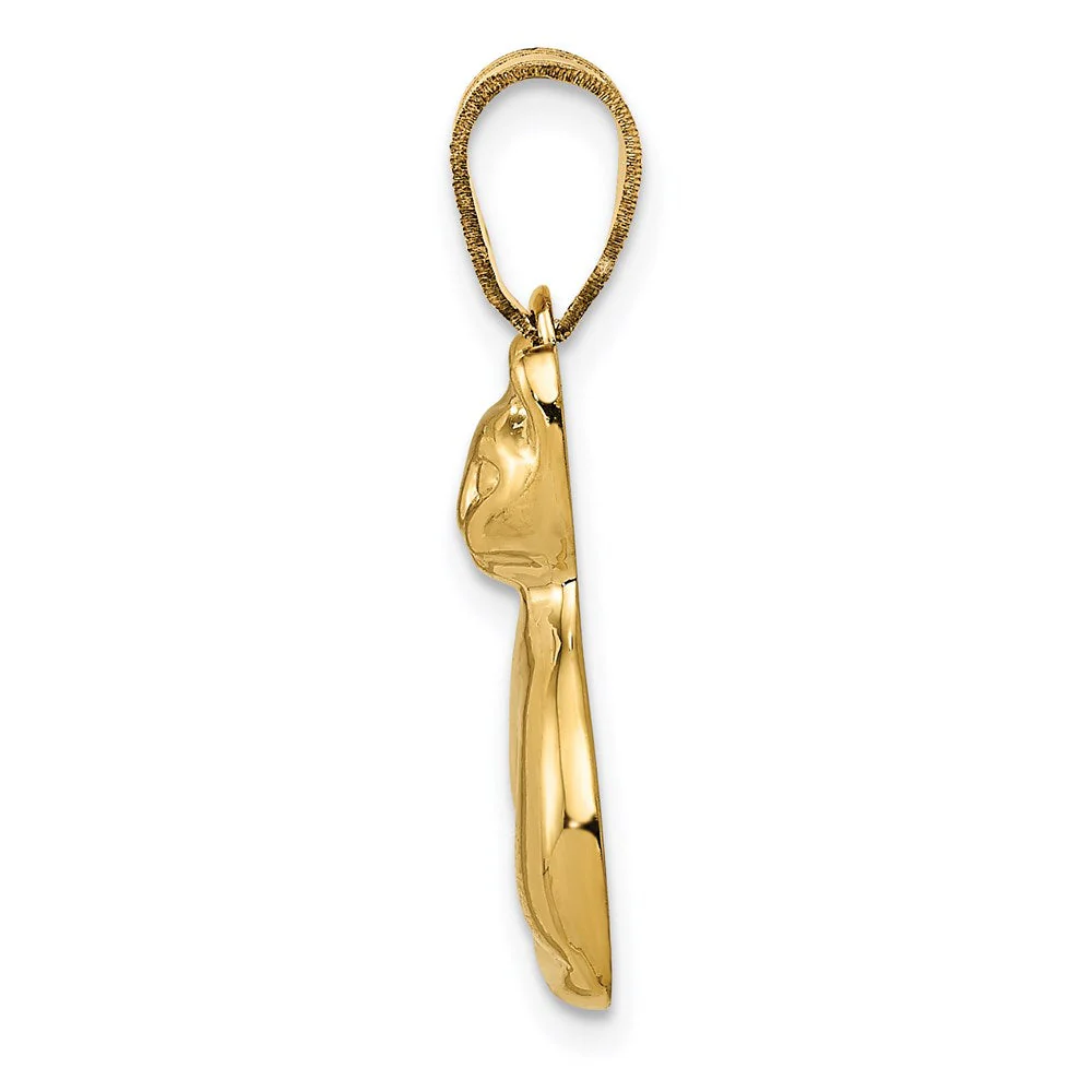 14k Yellow Gold Polished Cat Pendant - Image 2