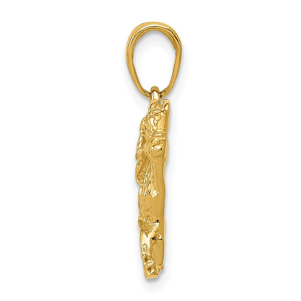 14k Yellow Gold Race Horse and Jockey Pendant - Image 2