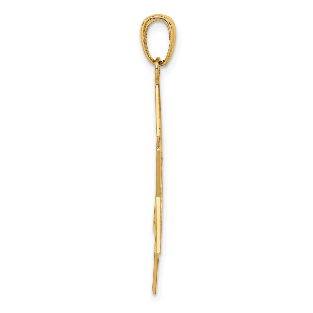 14k Yellow Gold Satin Star of David Pendant - Image 2