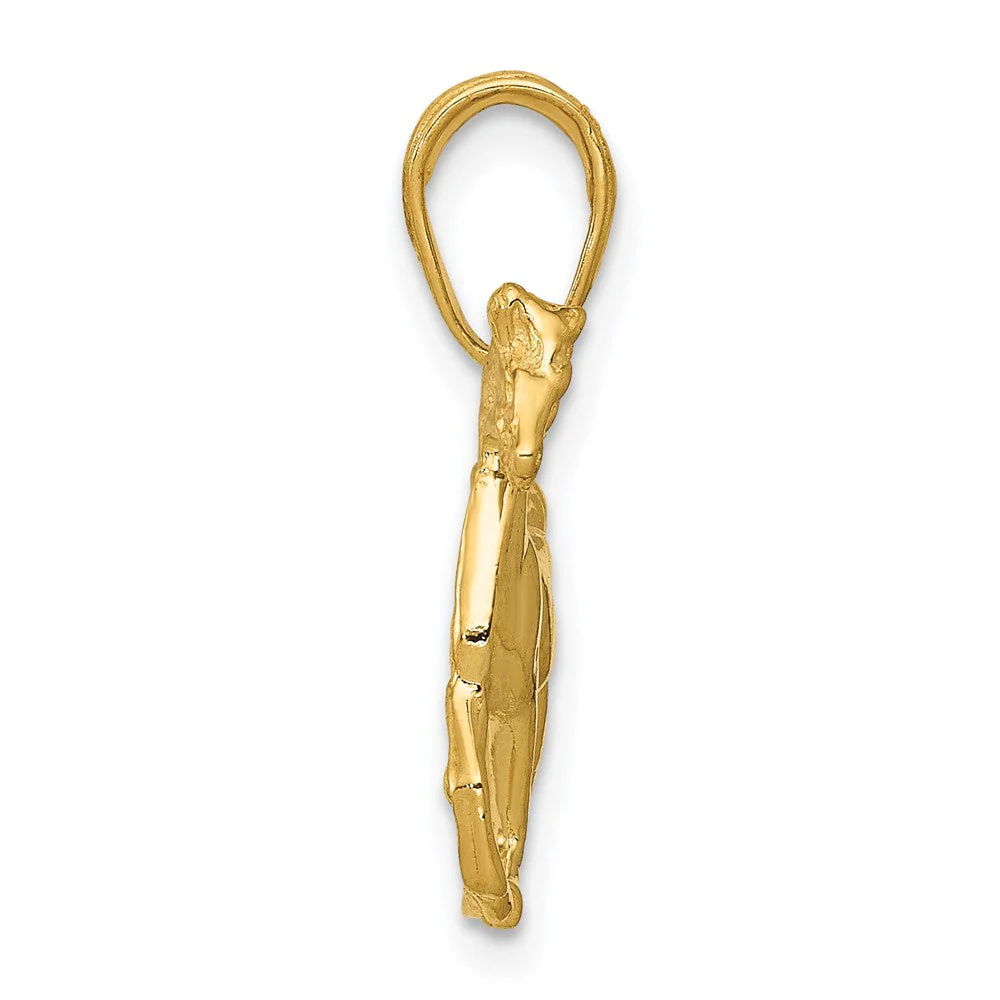 14k Yellow Gold Small Walking Horse Pendant - Image 2