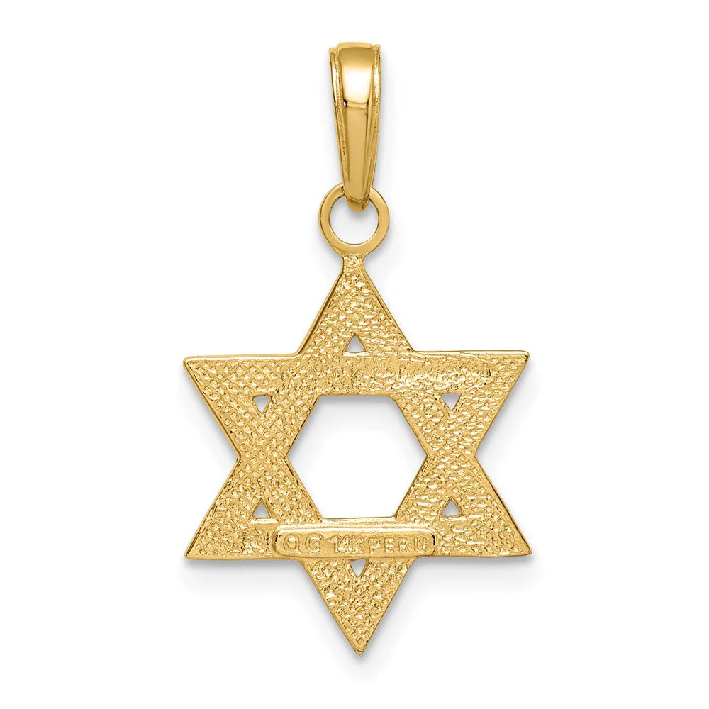 14k Yellow Gold Star of David Pendant - Image 3