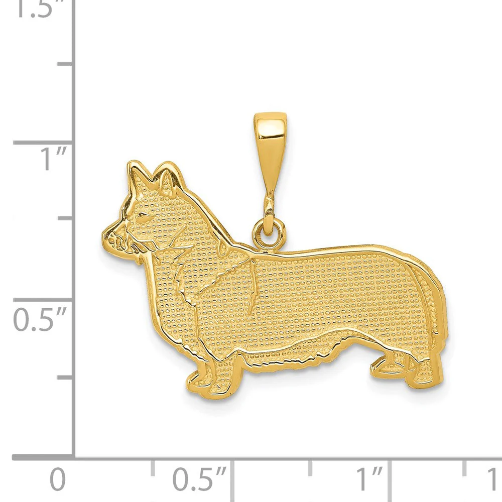 14k Yellow Gold Welsh Corgi Dog Pendant - Image 4