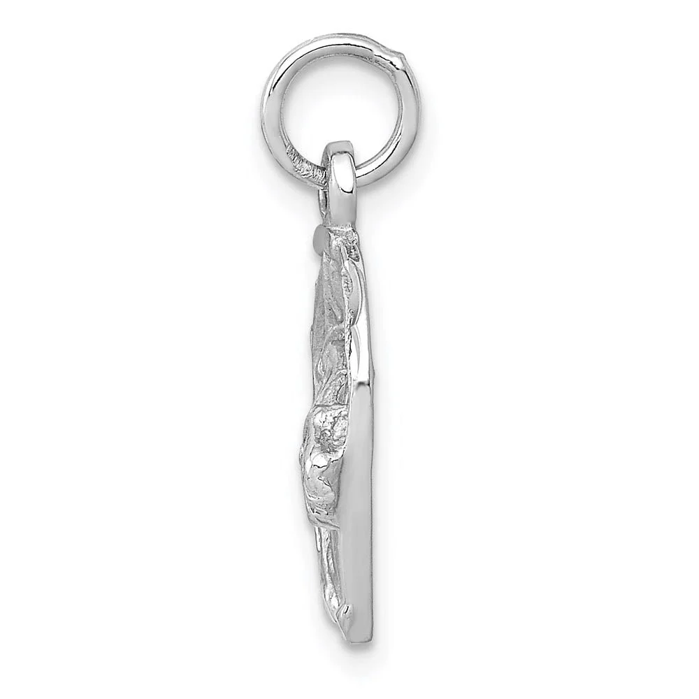 14k Yellow or White Gold Horse Head & Horseshoe Charm or Pendant, 13mm - Image 3
