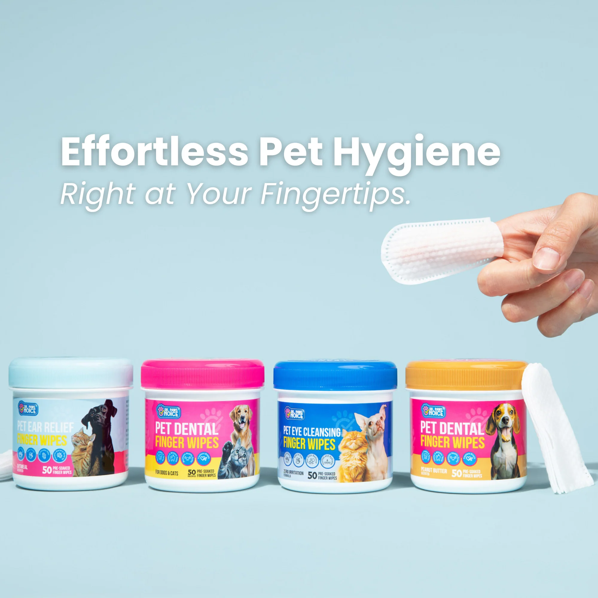 3-Pack Hygiene Bundle – Pet Dental, Ear, & Eye Finger Wipes - Image 6