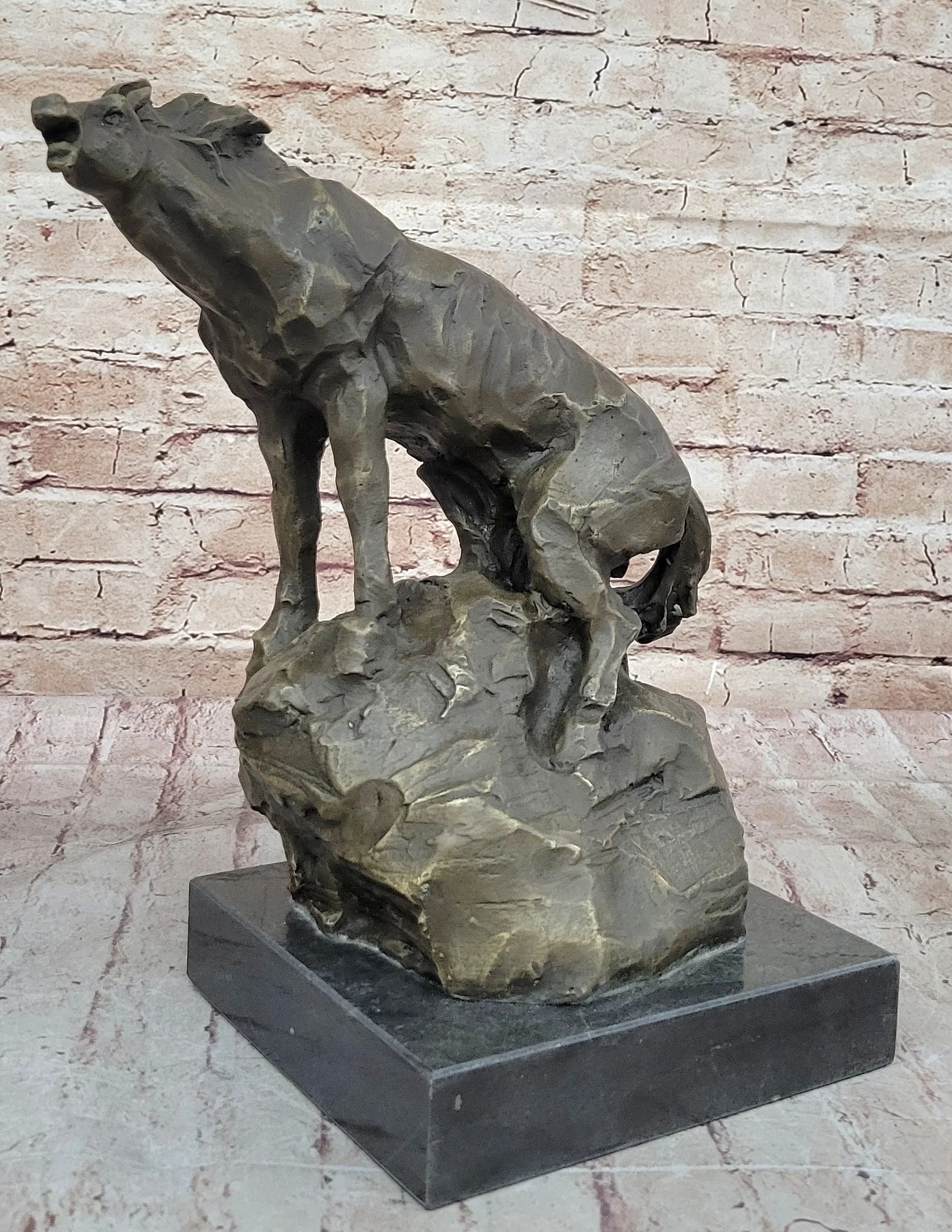 Abstract Crude Impressionist Horse Bronze Sculpture Statue Original Art Signed - Image 4