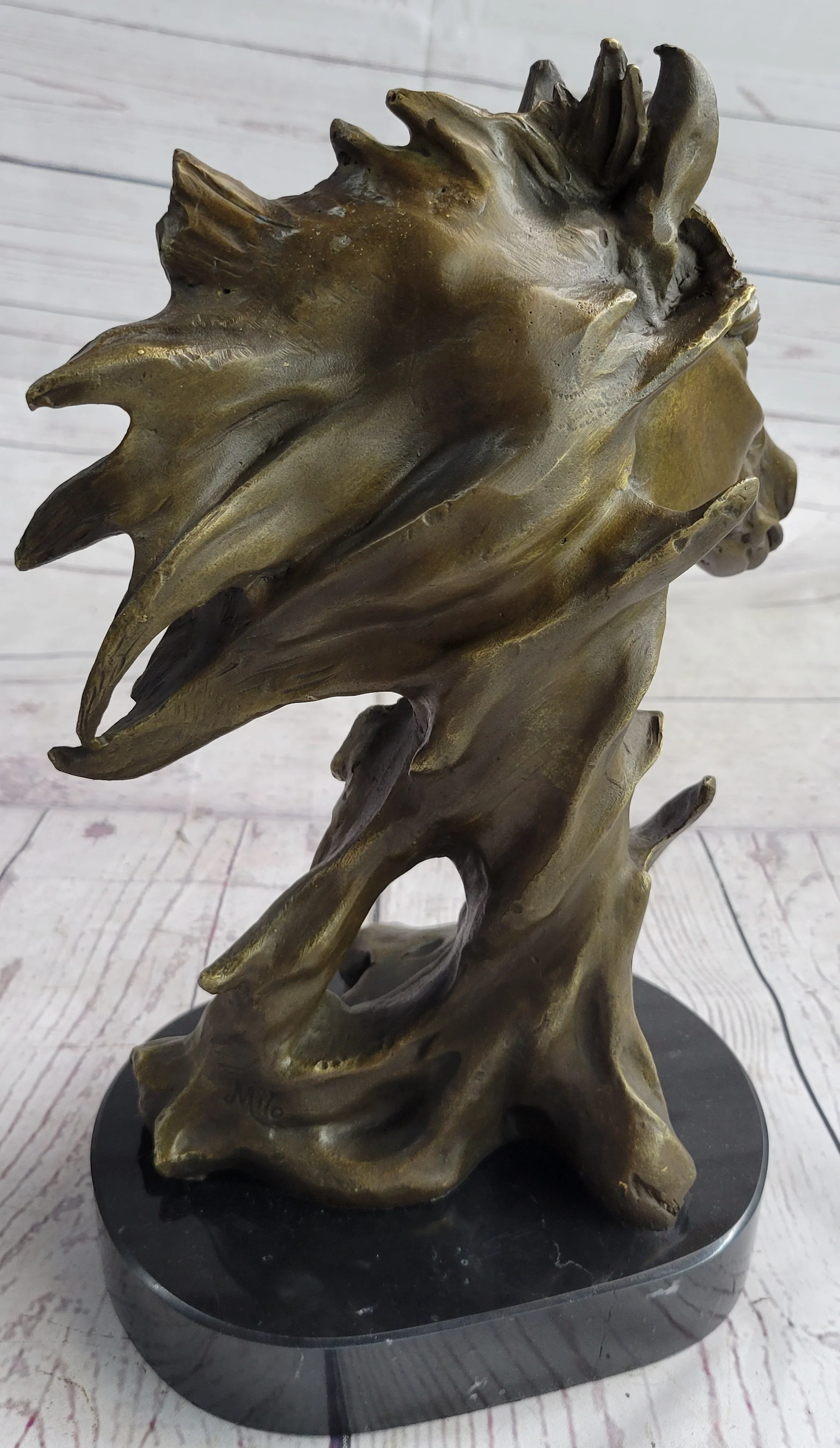 Abstract Horse Bust Bronze Statue Sculpture Modern Art Original Equestrian Decor 12" x 9" - Image 9