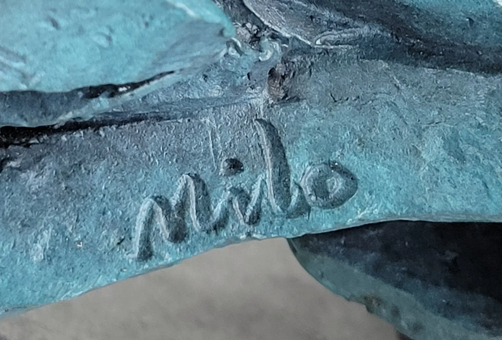 Abstract Horse Head Bust Bronze Sculpture Statue Blue Green Patina Original Art - Image 10