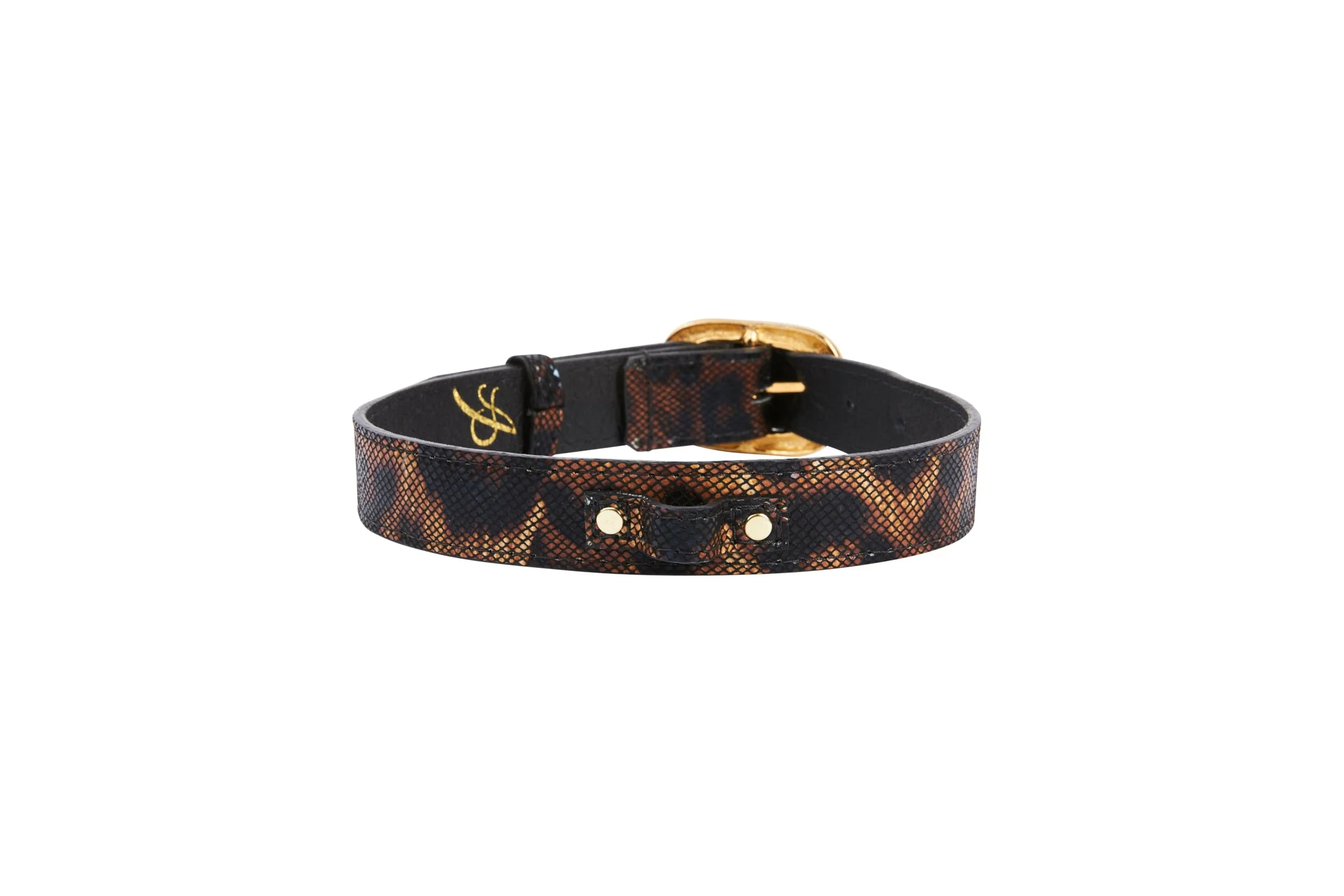 Abstract Leopard Print Italian Leather With Vintage Italian Hardware - Image 2