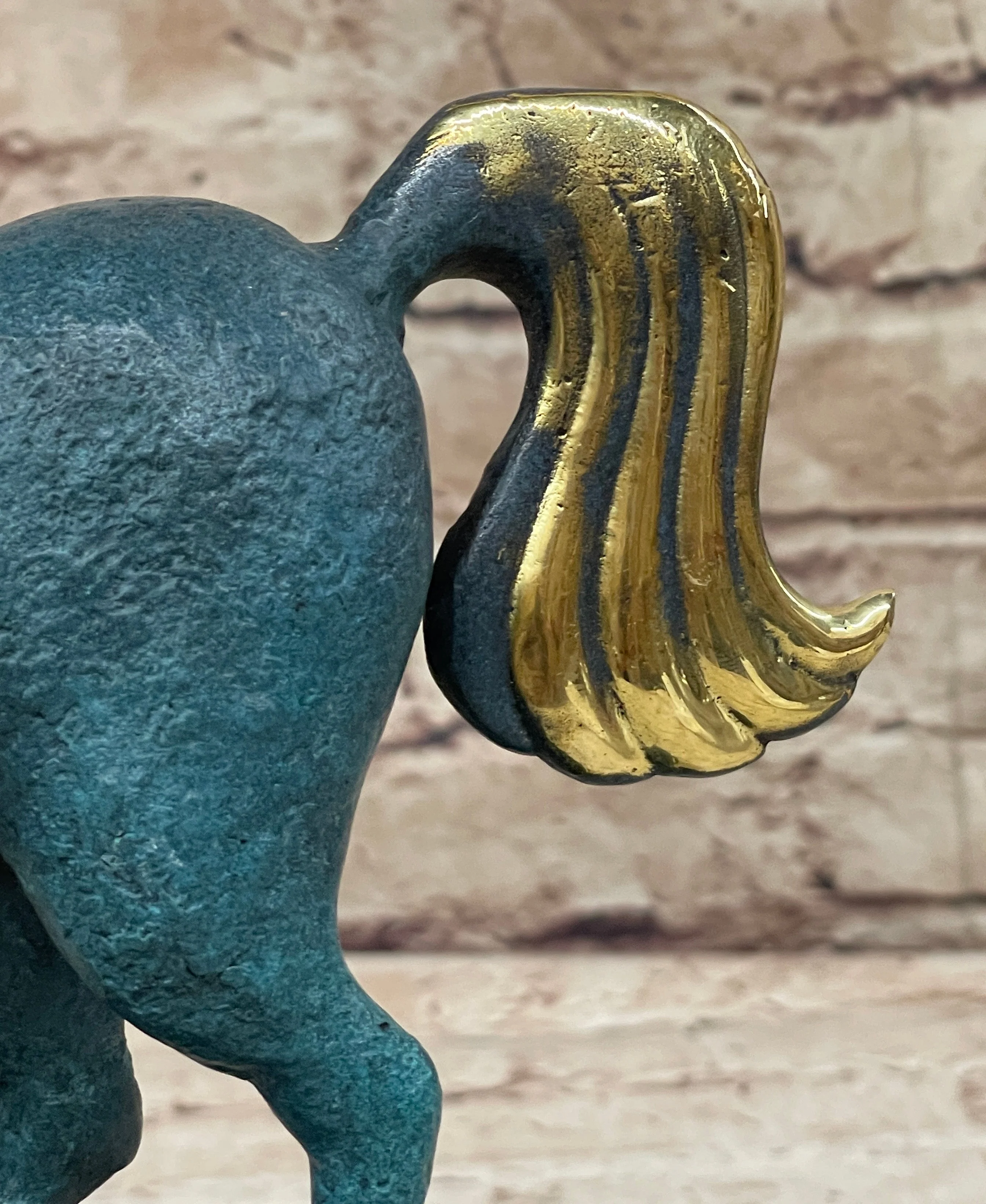 Abstract Modern Artwork Tang Horse Bronze Sculpture Marble Base Figurine Figure - Image 7