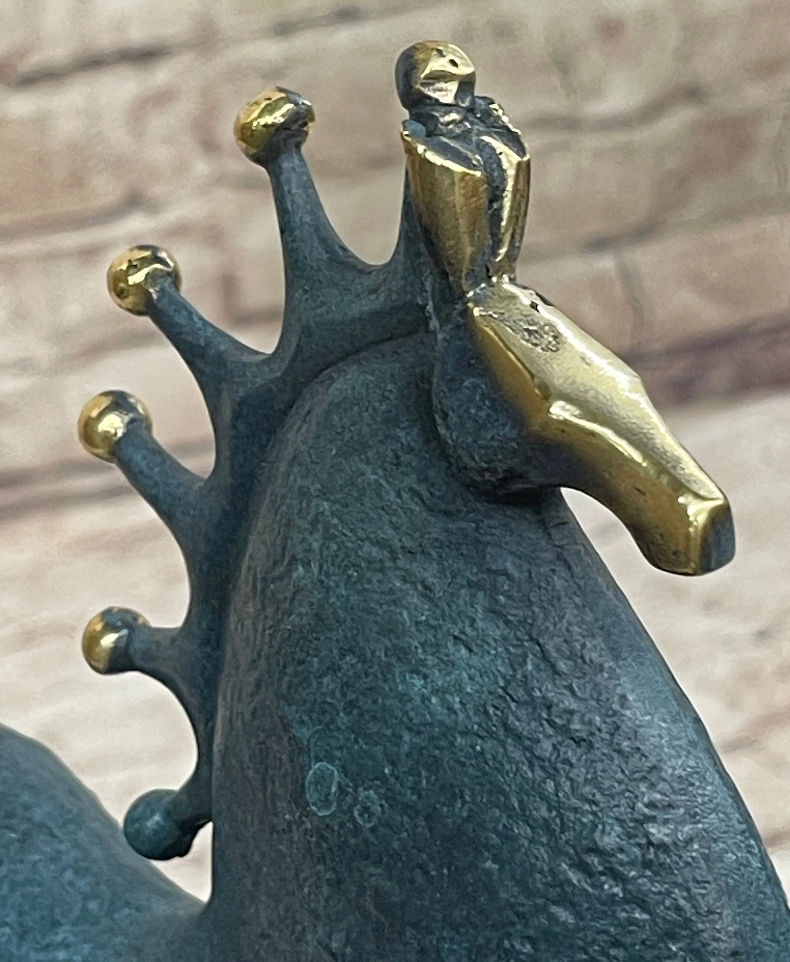 Abstract Modern Artwork Tang Horse Bronze Sculpture Marble Base Figurine Figure - Image 9