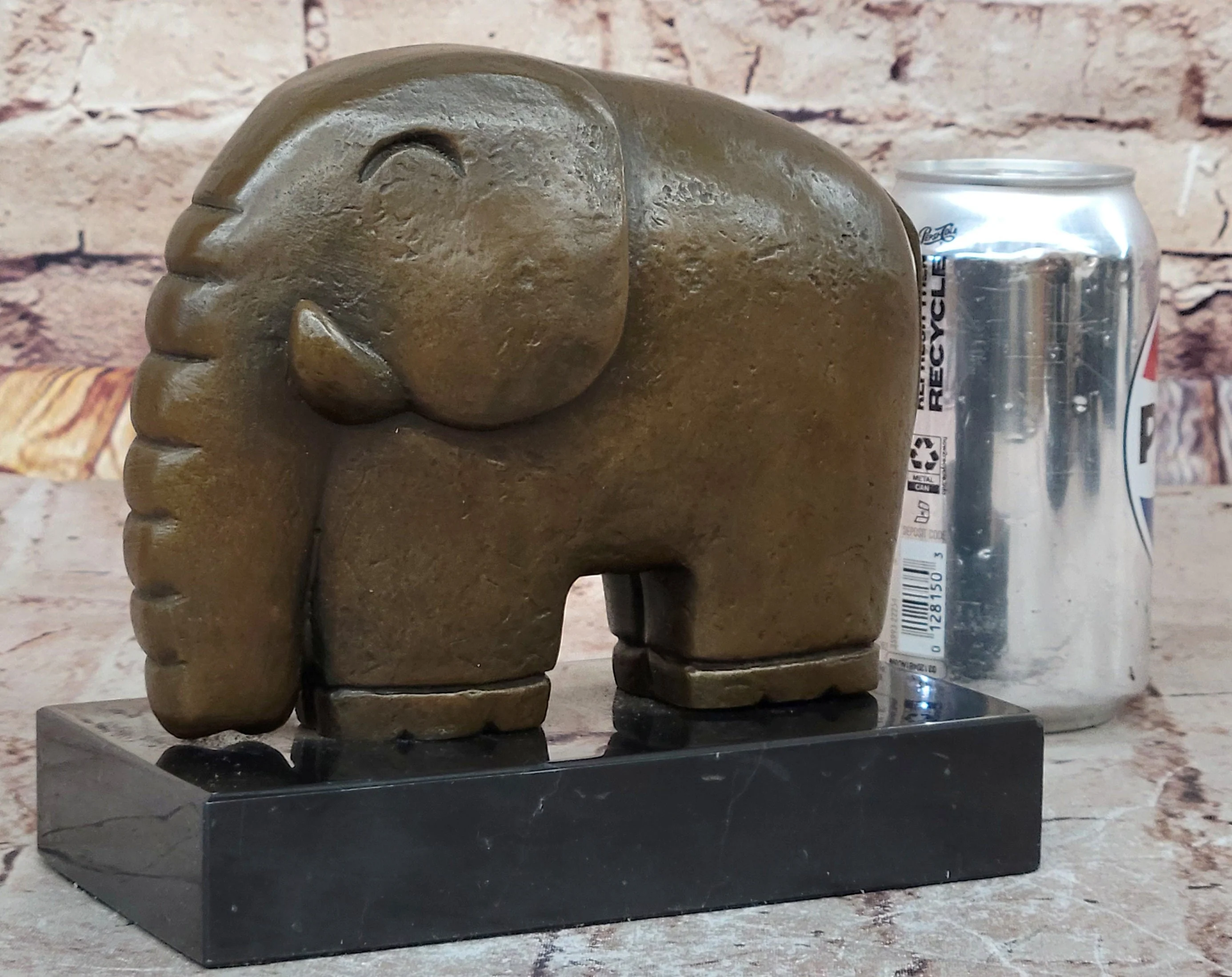 Abstract Modern Elephant Bronze Sculpture Statue Dali Art on Marble Base - Image 2