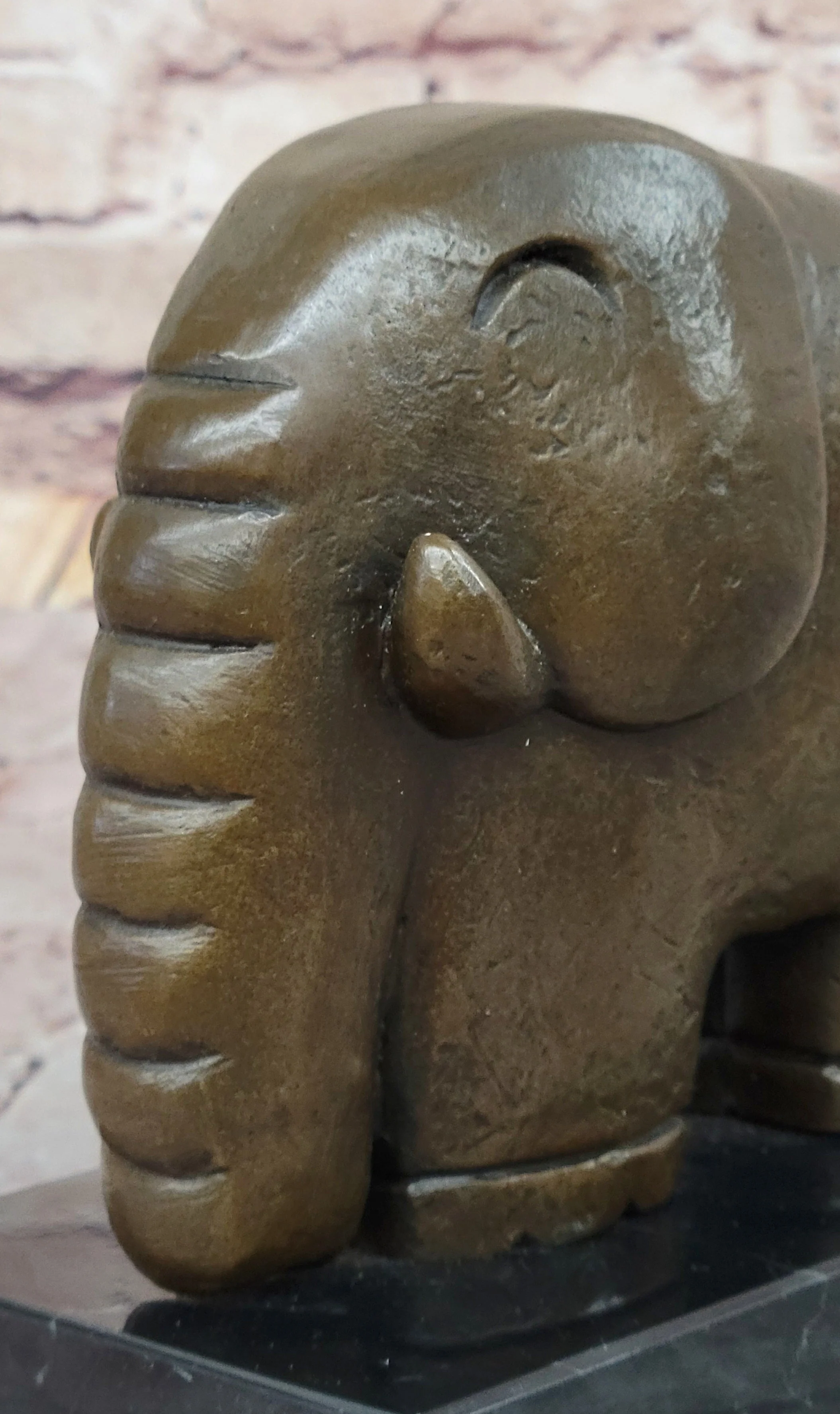 Abstract Modern Elephant Bronze Sculpture Statue Dali Art on Marble Base - Image 7