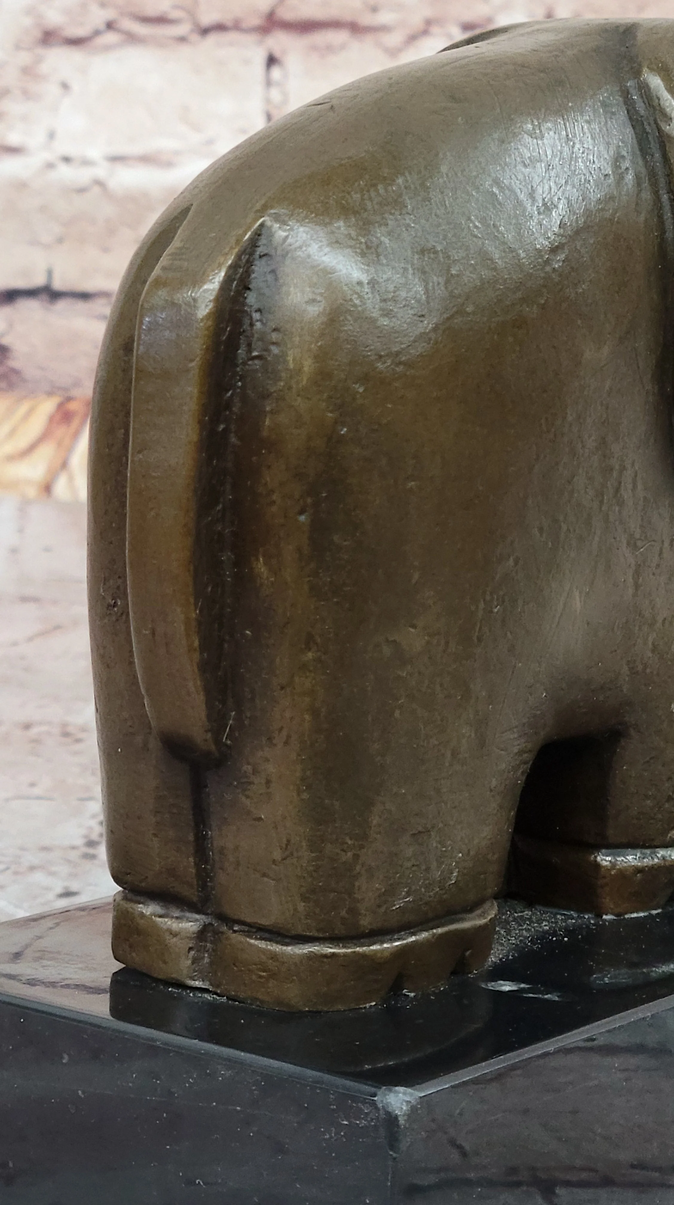 Abstract Modern Elephant Bronze Sculpture Statue Dali Art on Marble Base - Image 9