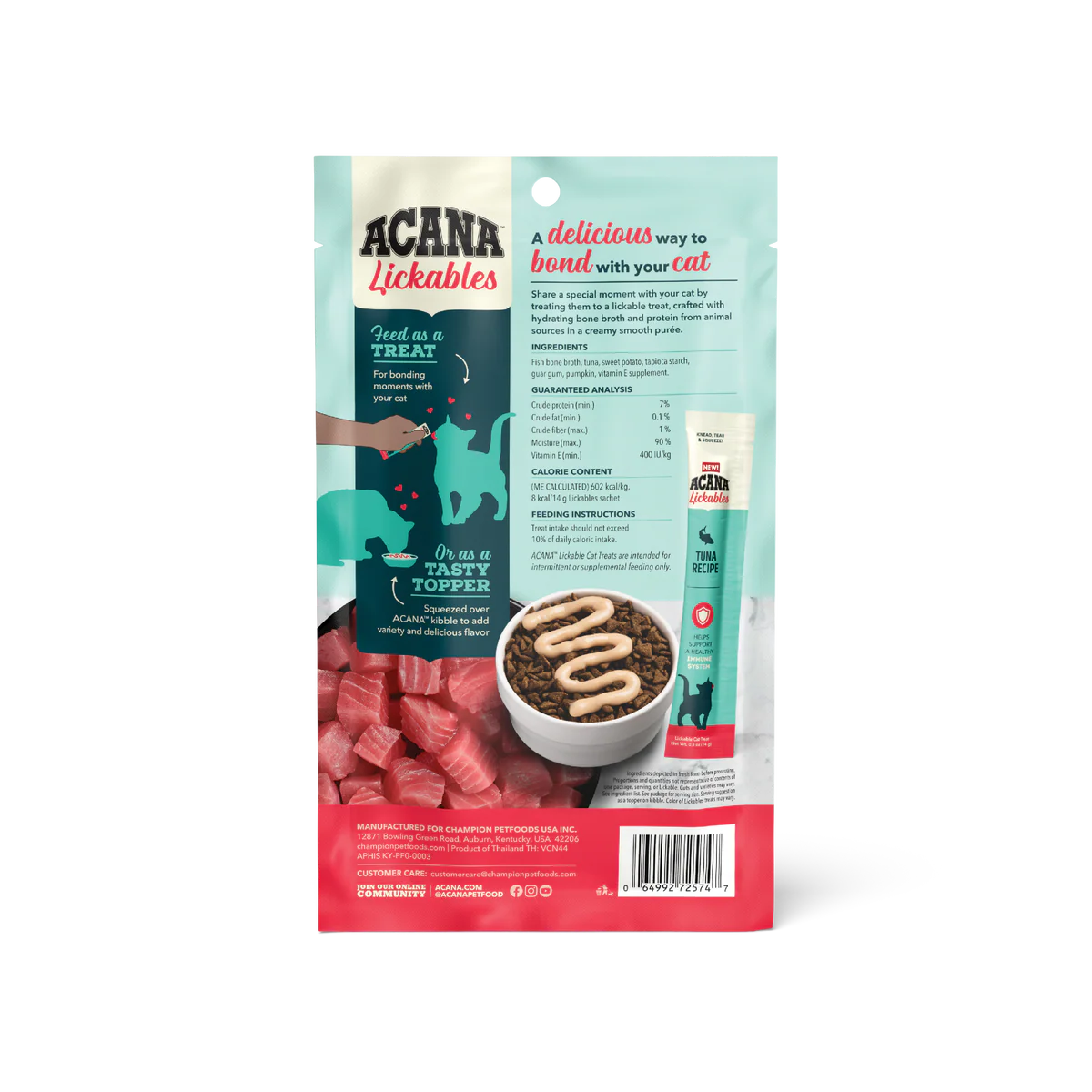Acana Cat Lickables Tuna Cat Treats (2.5oz) - Image 2