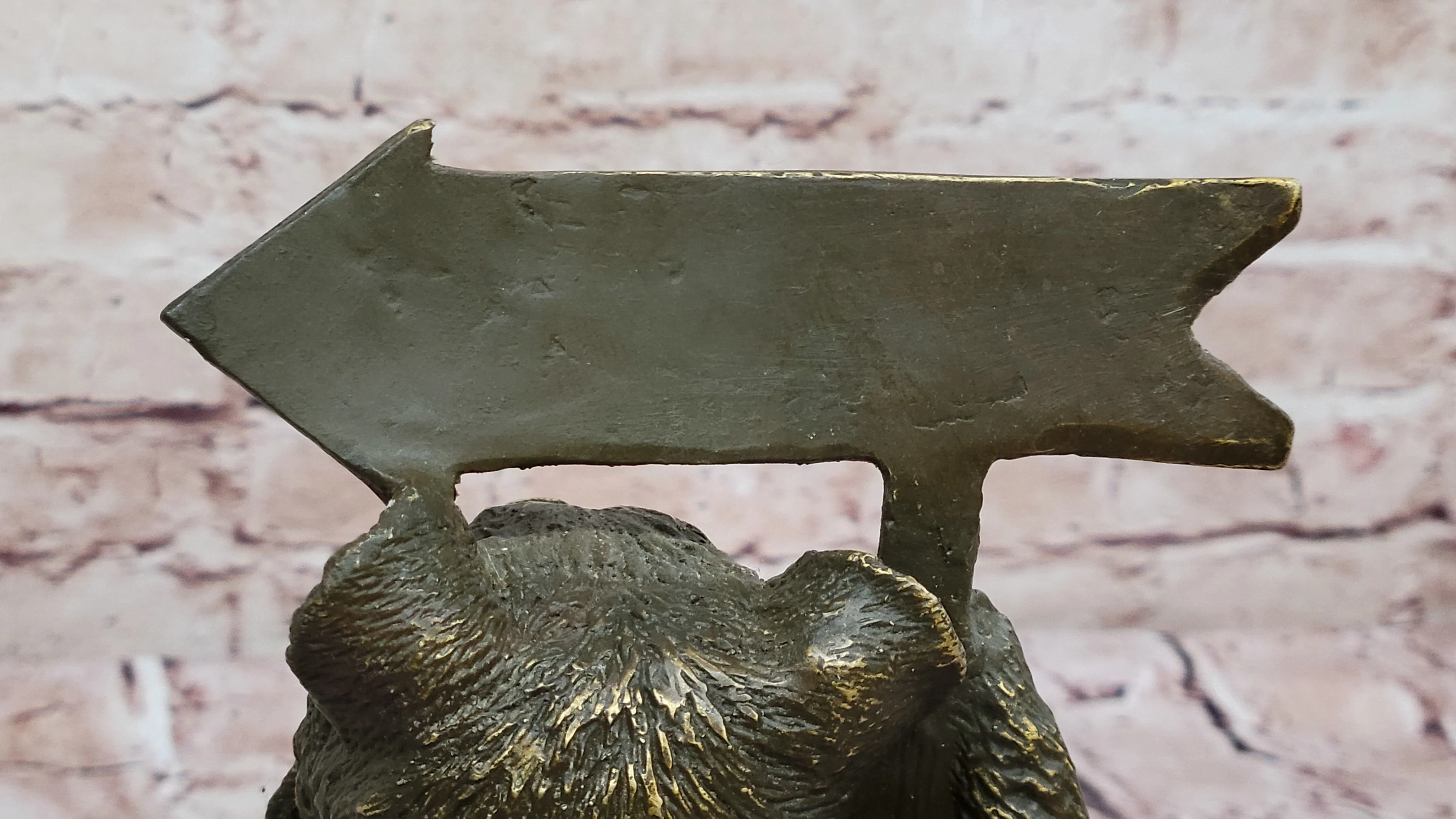 Adorable Bear Cub Welcome Statue; Bronze Finish Home Decor - Image 9