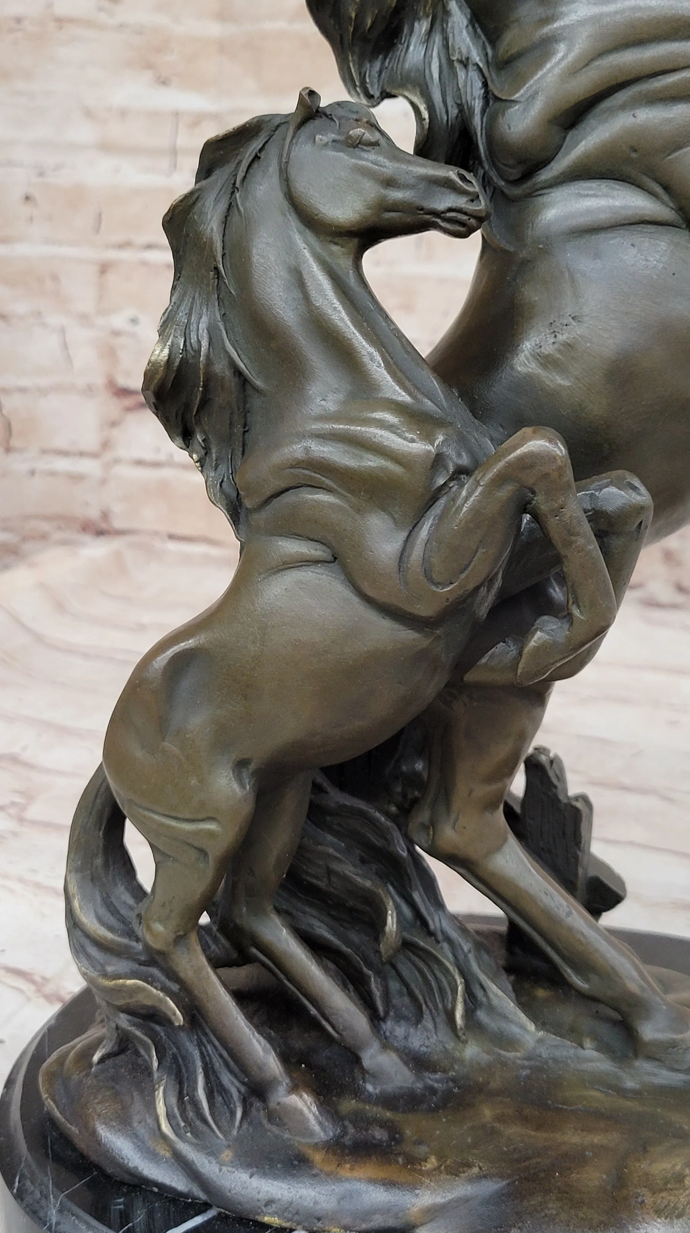 Adult and Baby Horse Pony Dual Rearing Horses Bronze Statue Sculpture Decor - Image 6