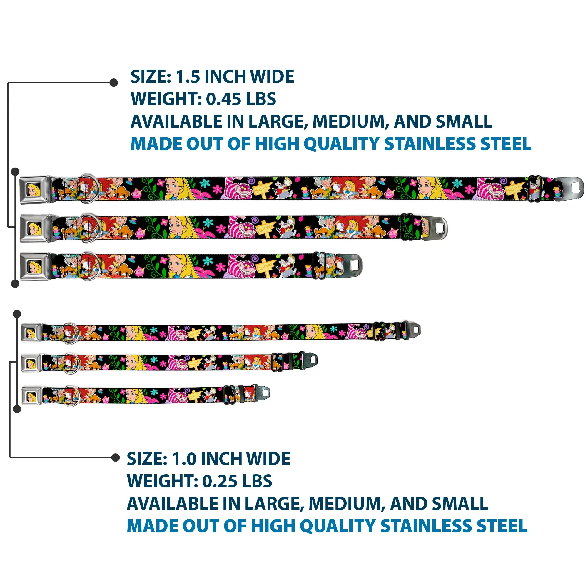 Alice CLOSE-UP Full Color Seatbelt Buckle Collar - Alices Encounters in Wonderland - Image 3