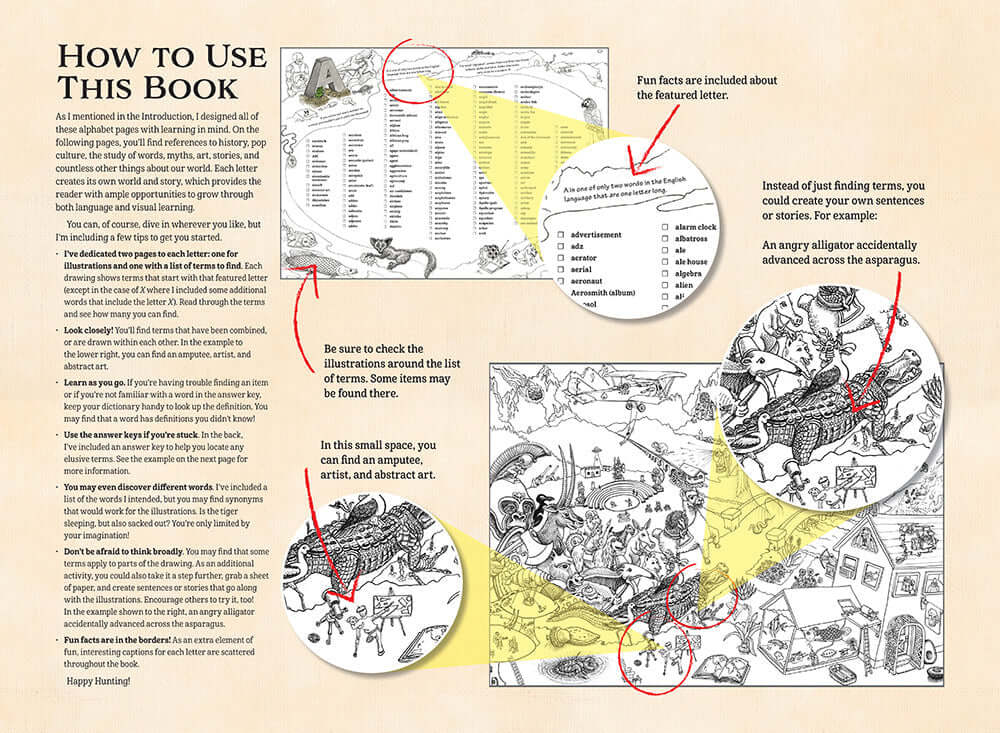 Amazing A--Z AlphaQuest Seek & Find Challenge Puzzle Book - Image 6