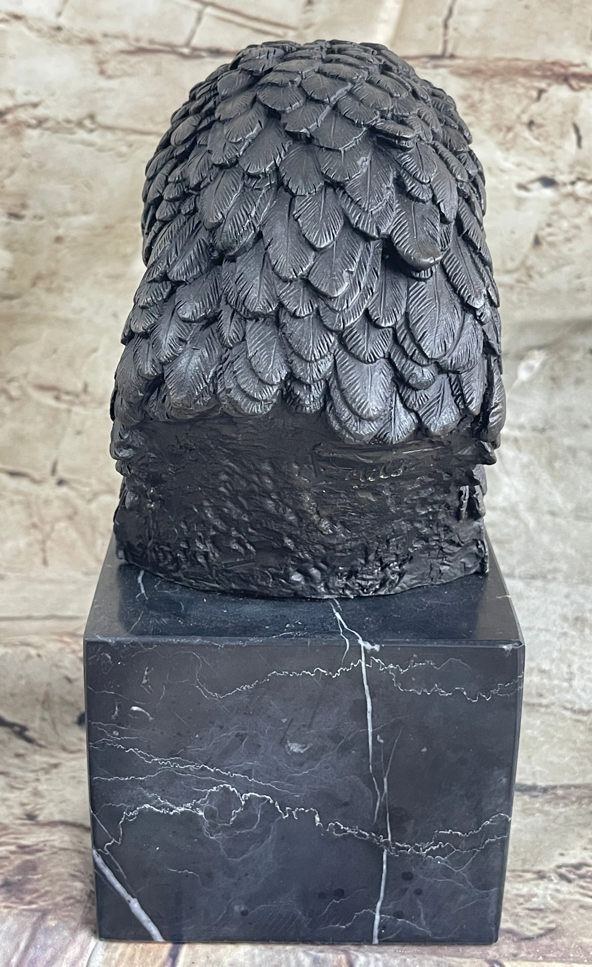 American Bald Eagle Head Bronze Metal Bust Sculpture Statue on Marble Base by Milo - Image 5