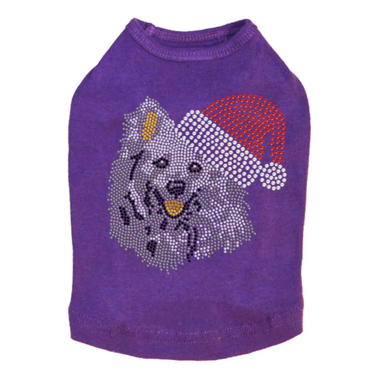 American Eskimo with Santa Hat - Dog Tank - Image 10