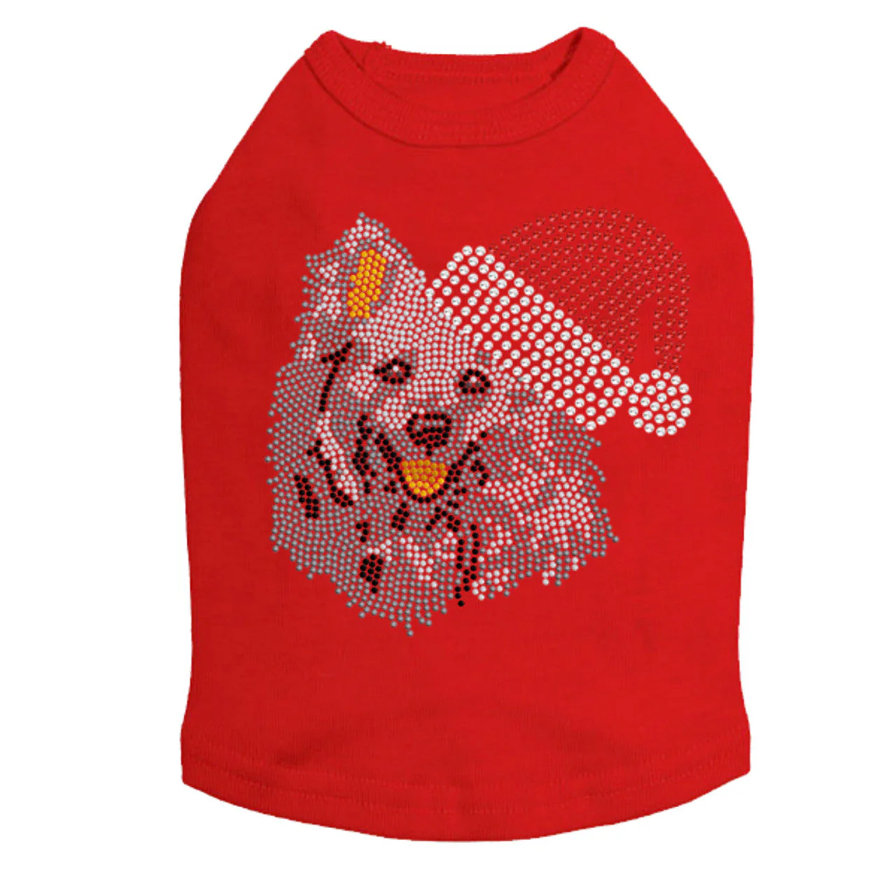 American Eskimo with Santa Hat - Dog Tank - Image 9