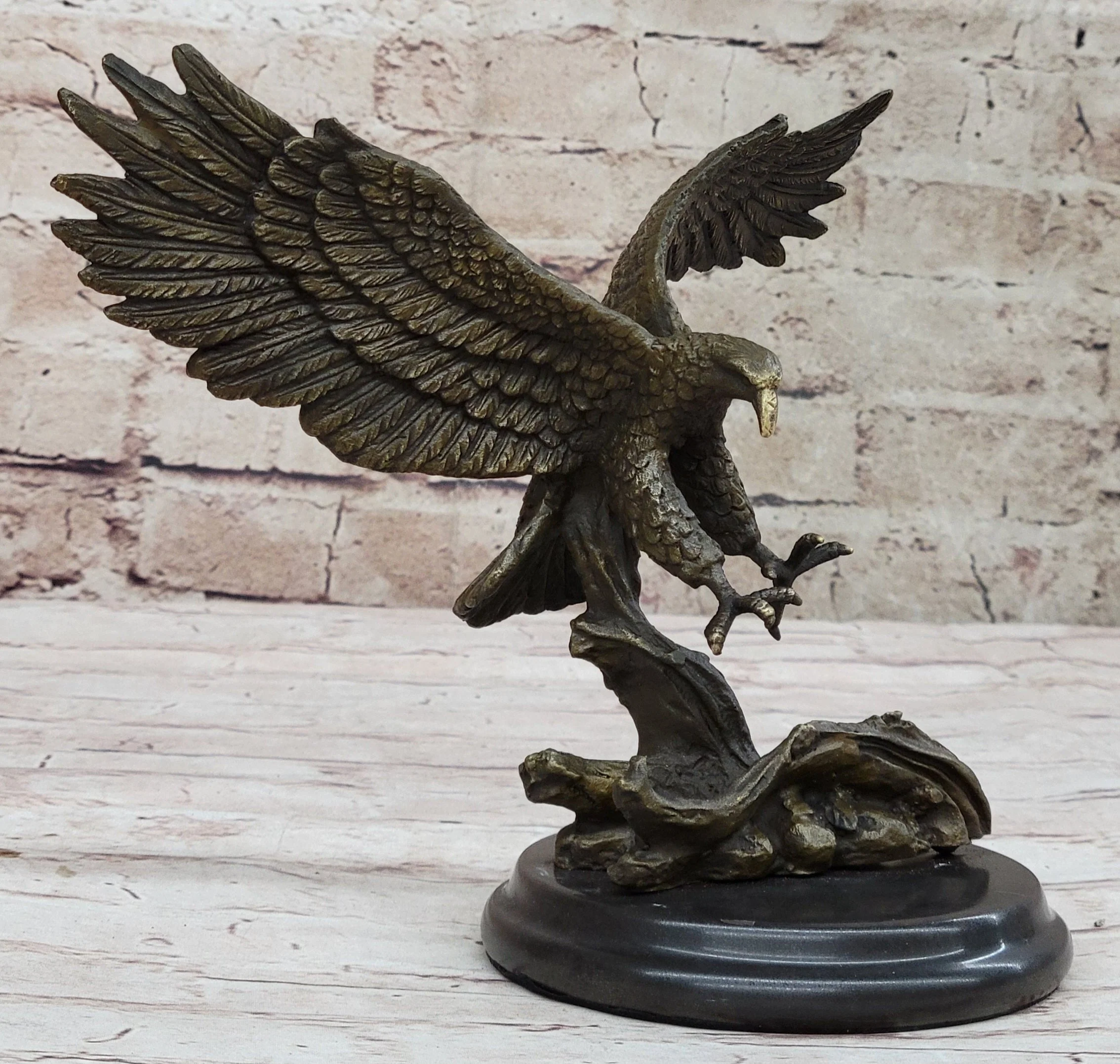Antoine Barye Flying American Bald Eagle Art Deco Bronze Sculpture Statue Figurine - Image 4