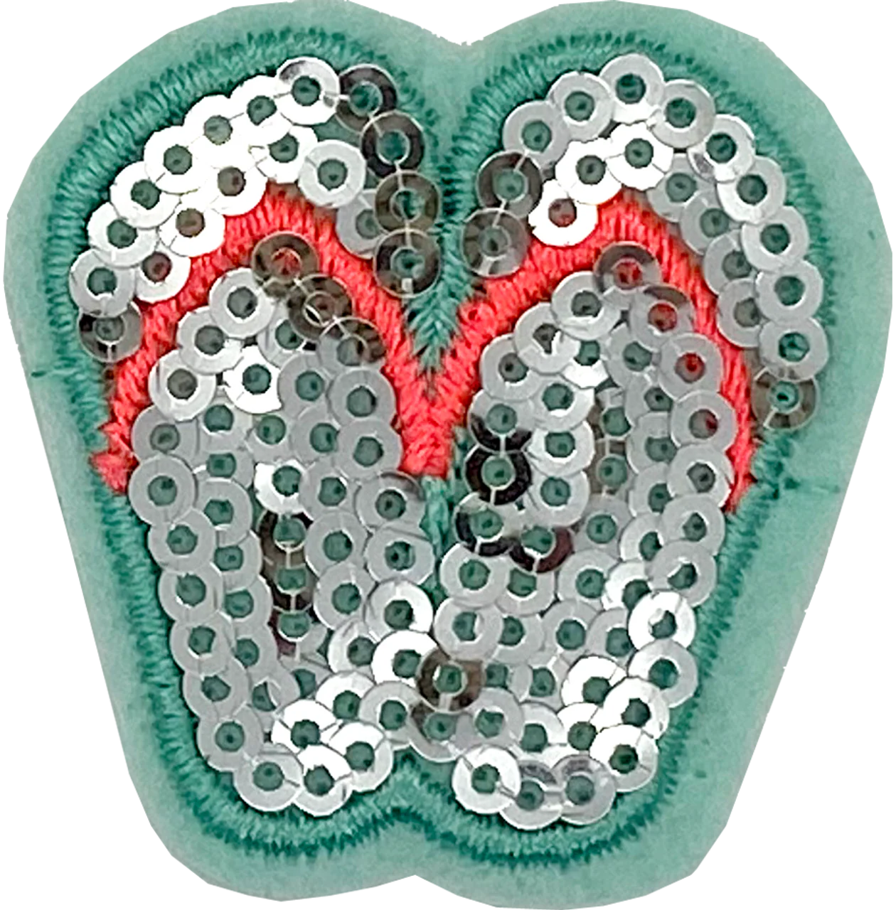 Aqua Sequin Flip Flops - Patch