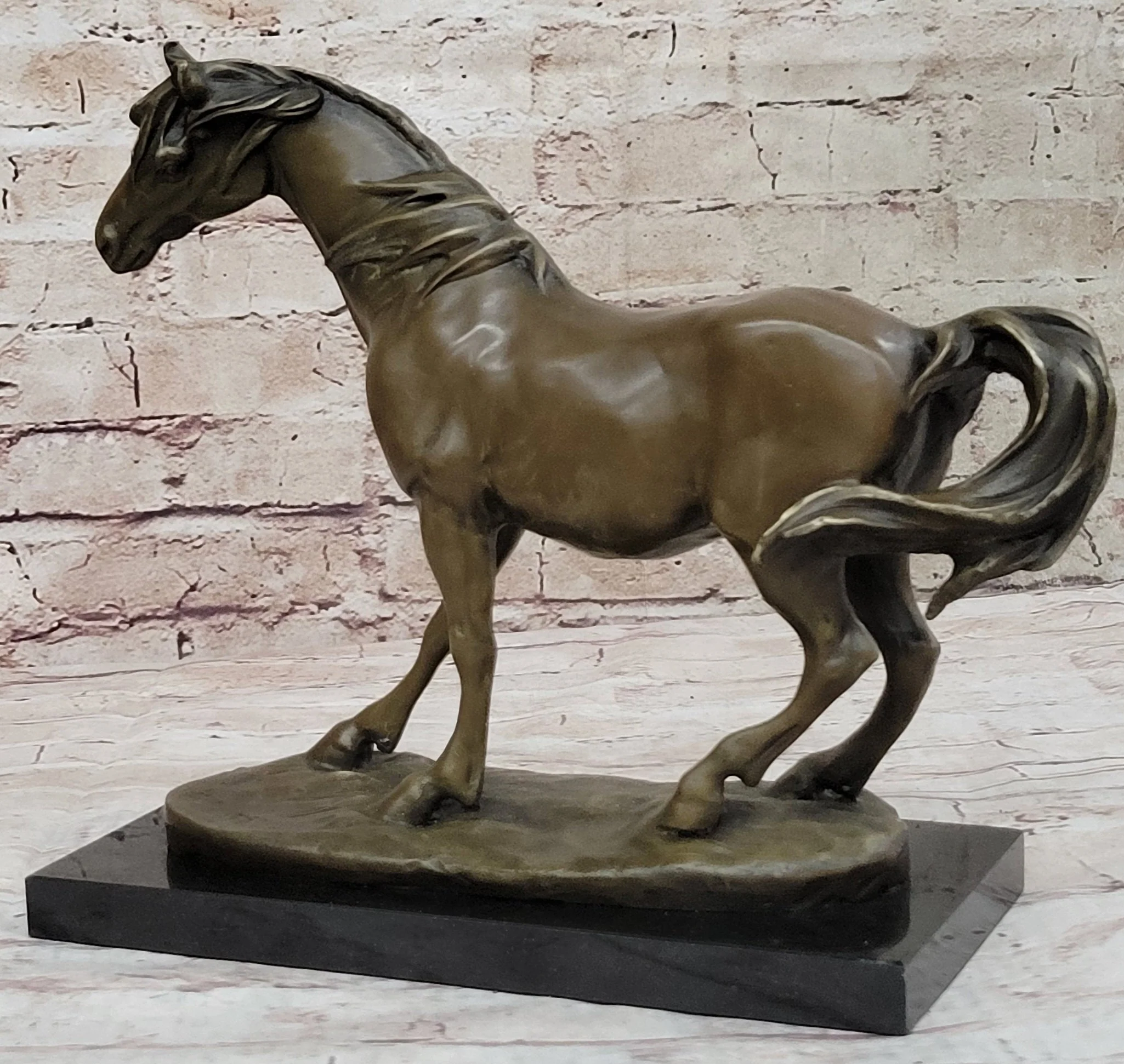 Arabian Horse Bronze Statue Sculpture PJ Mene Equestrian Stables Decor 10" x 11" - Image 5