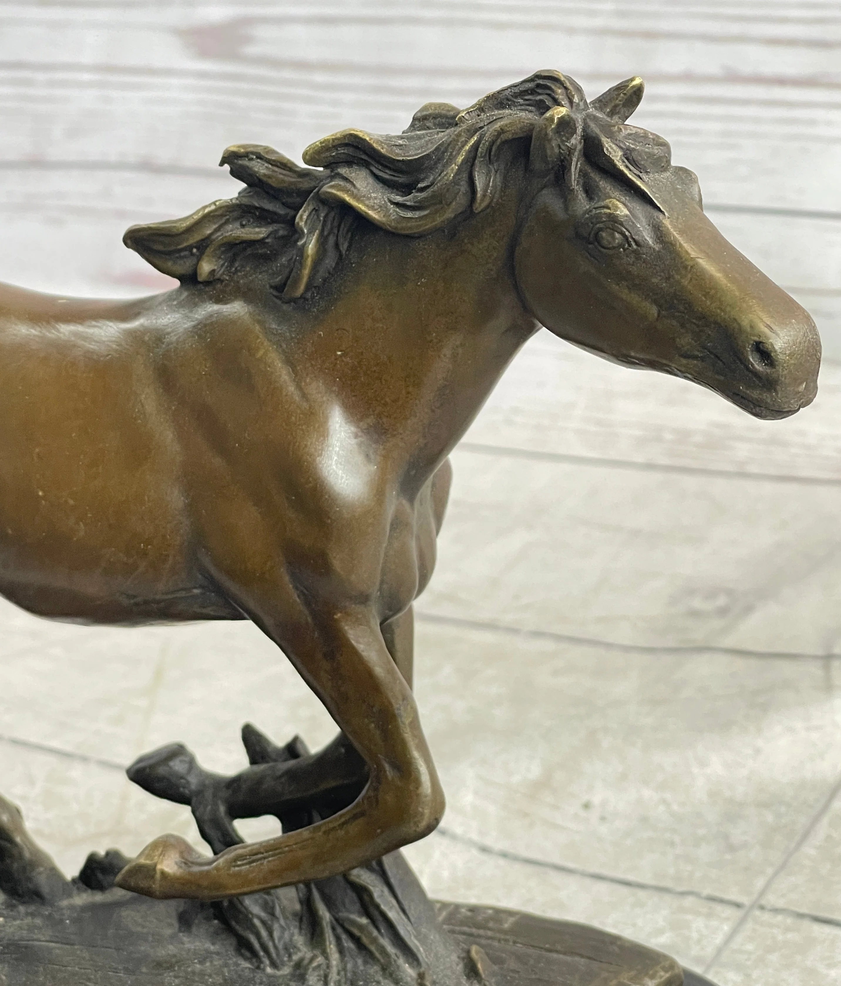 Arabian Horse in Trotting Running in Field Bronze Statue Sculpture Equestrian Decor Original Art - Image 8