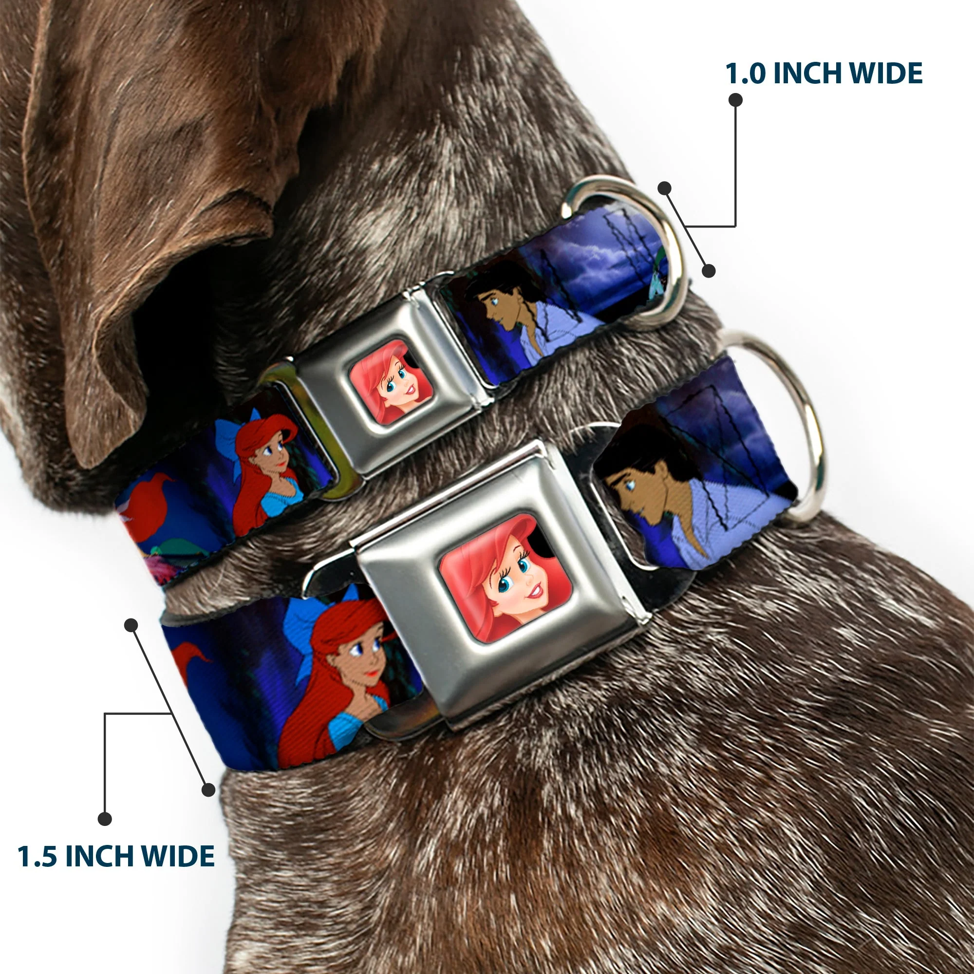 Ariel CLOSE-UP Full Color Seatbelt Buckle Collar - The Little Mermaid Ariel & Eric Scenes - Image 2
