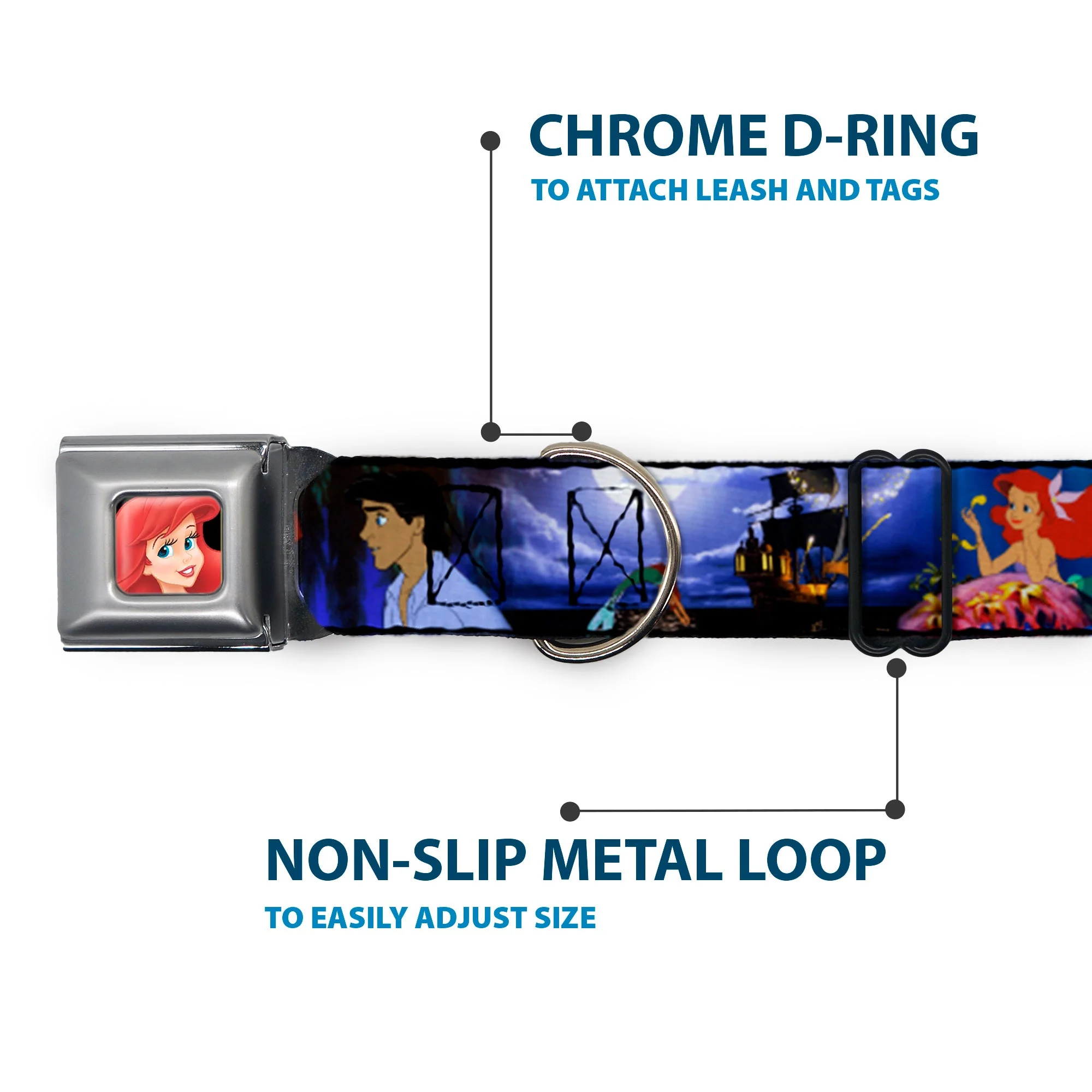 Ariel CLOSE-UP Full Color Seatbelt Buckle Collar - The Little Mermaid Ariel & Eric Scenes - Image 5