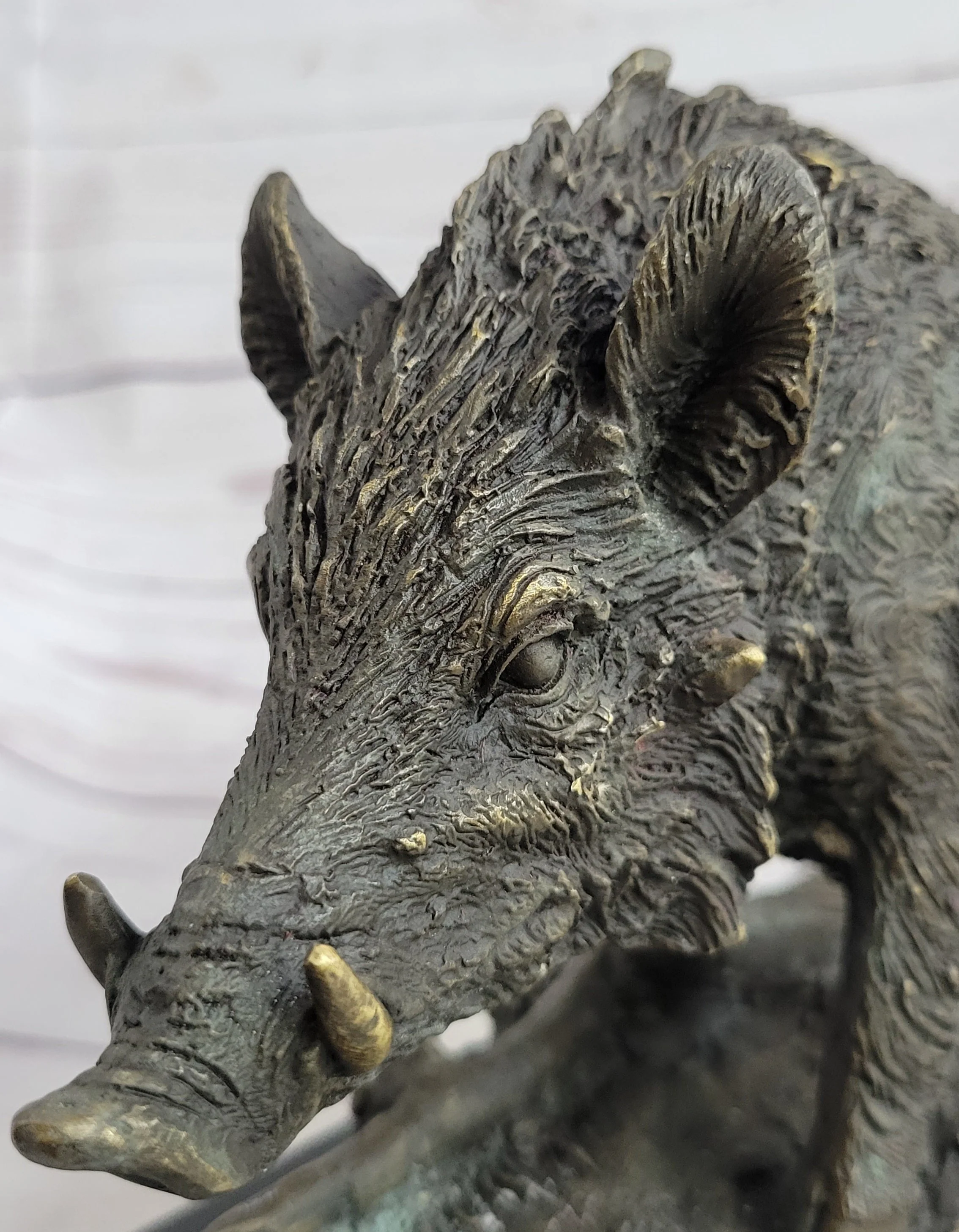 Art Deco HotCast Wild Pig Boar Farm Bronze Animal Statue Sculpture Figurine Gift - Image 9