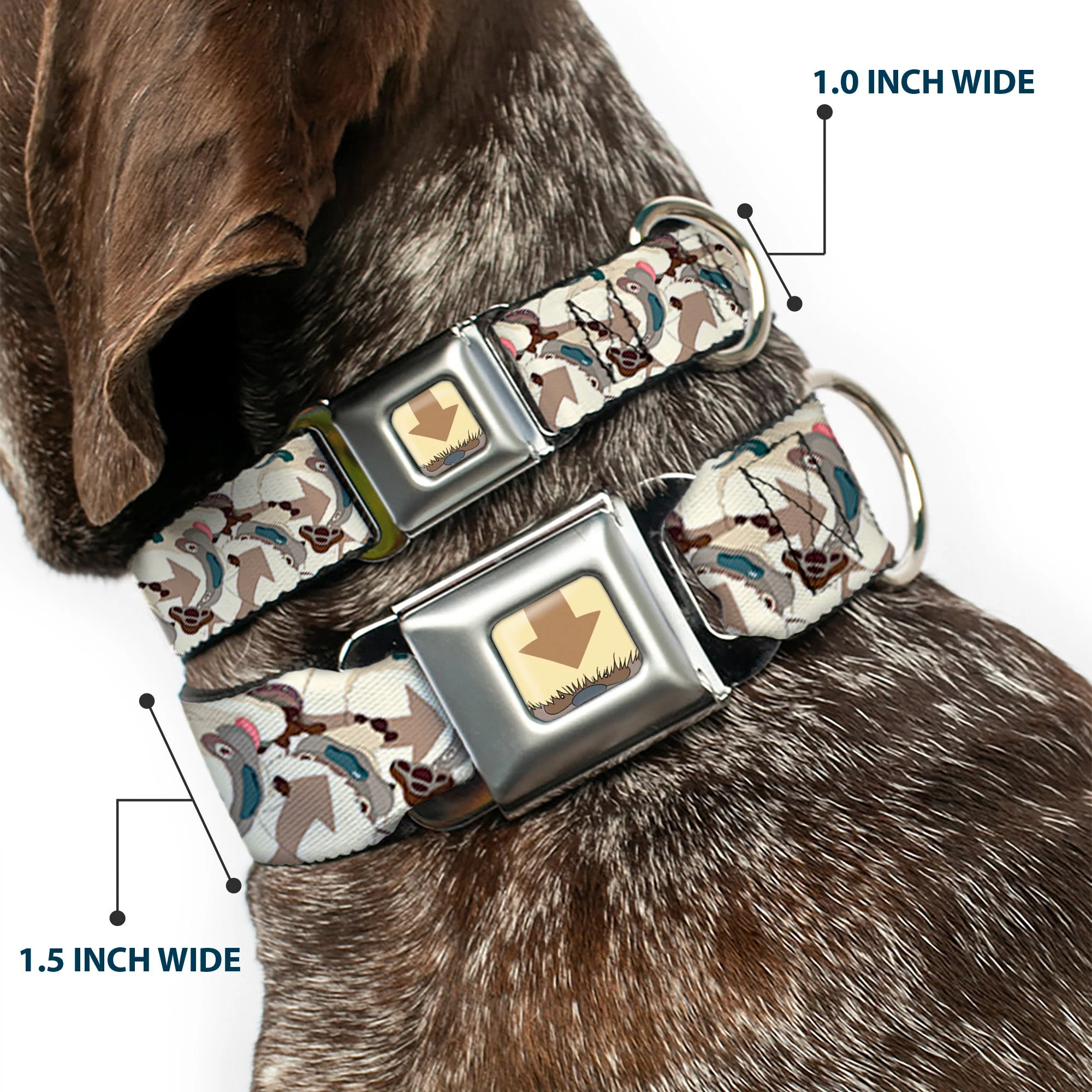 Avatar the Last Airbender Appa Face CLOSE-UP Full Color Seatbelt Buckle Collar - Avatar the Last Airbender Appa Pose Stacked - Image 2
