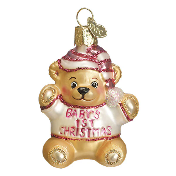 Baby Girls First Teddy Bear Ornament - Image 3