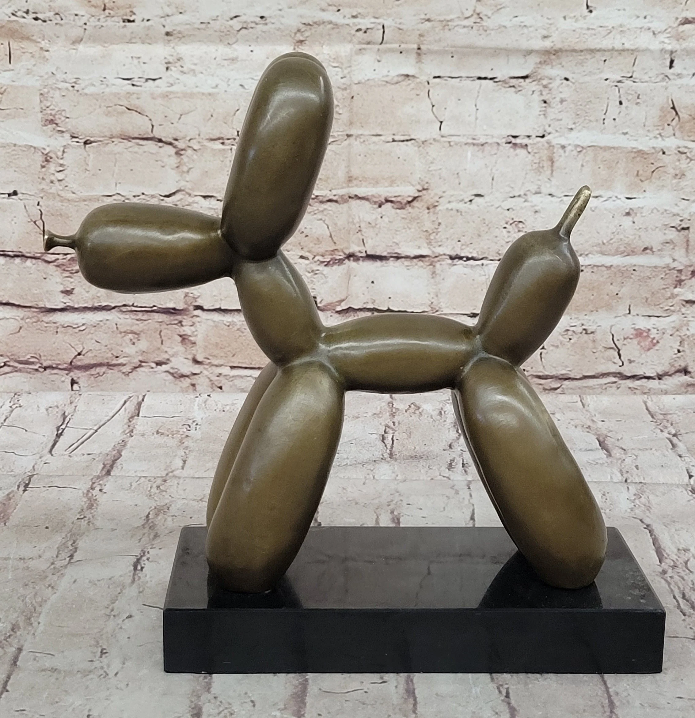 Balloon Dog Bronze Metal Sculpture Statue Decor Abstract Art on Marble Base - Image 3