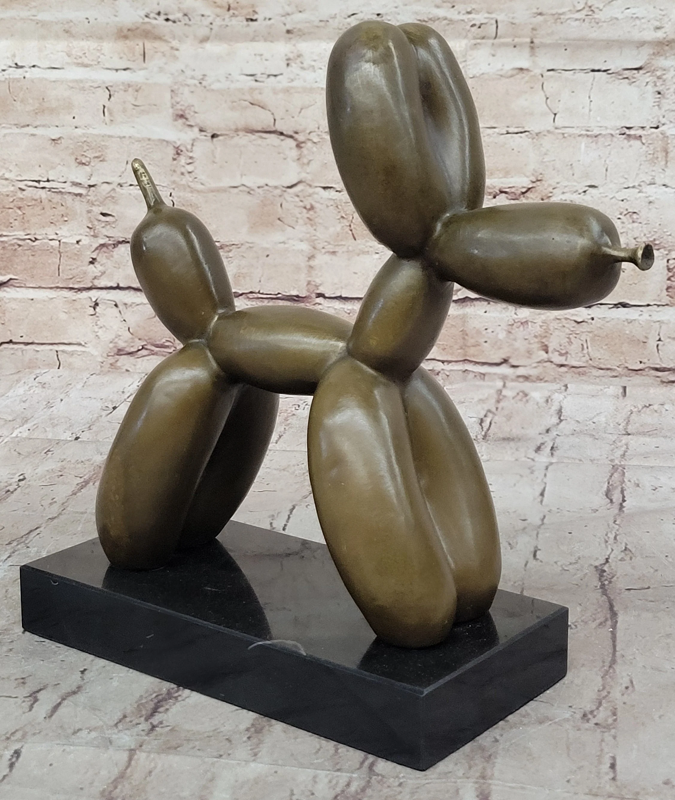 Balloon Dog Bronze Metal Sculpture Statue Decor Abstract Art on Marble Base - Image 5