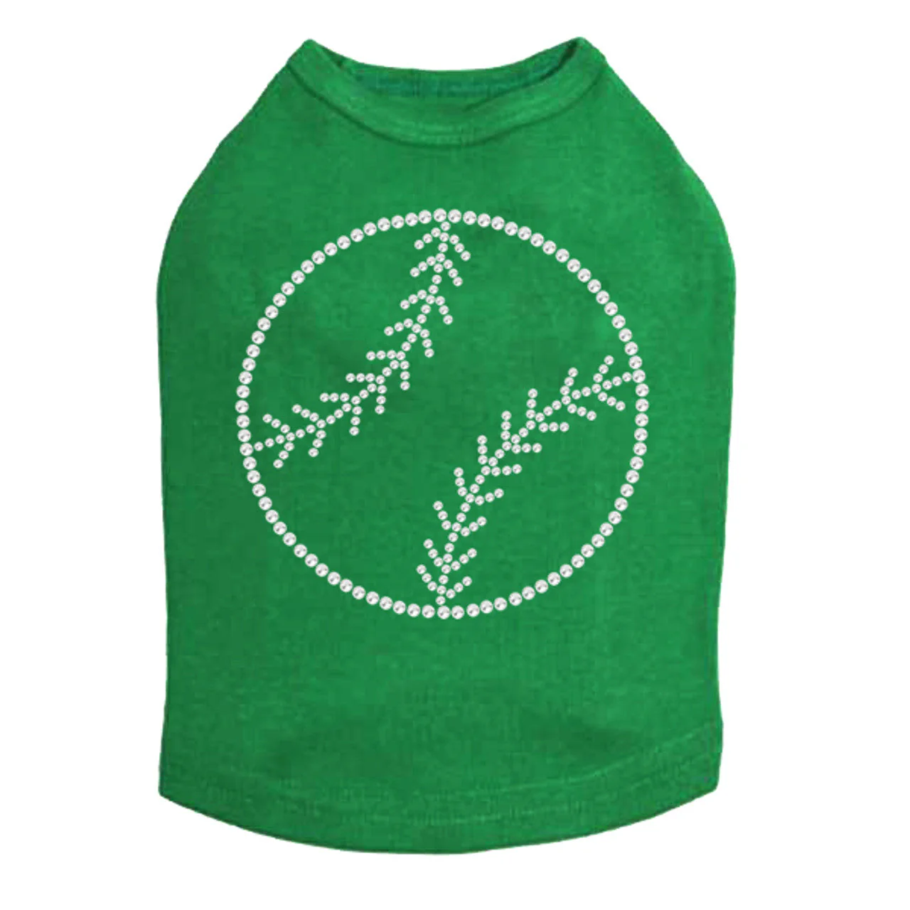 Baseball (Rhinestone Outline) - Dog Tank - Image 7