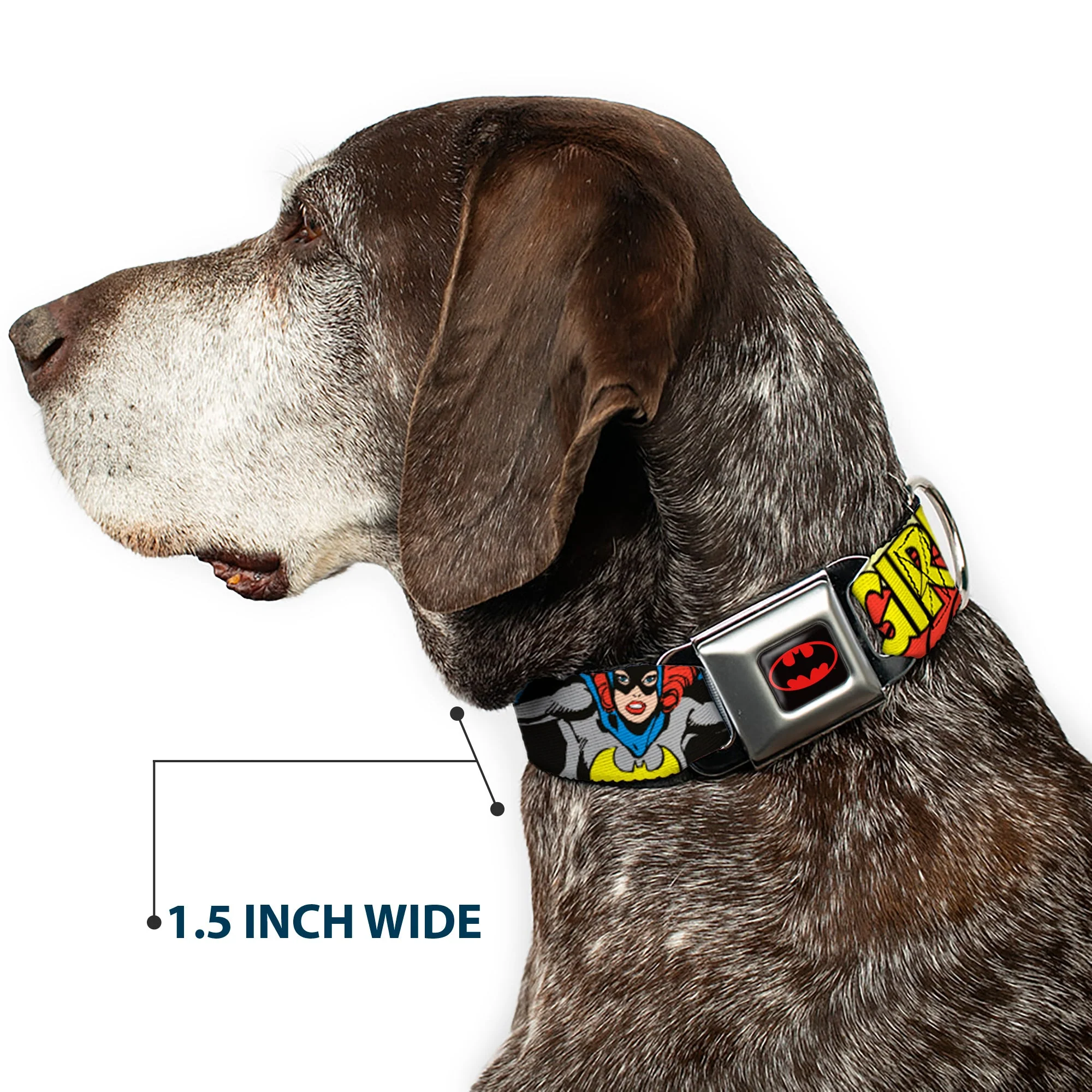 Batman Full Color Black Yellow Seatbelt Buckle Collar - BATGIRL in Action w/Face CLOSE-UP - Image 7