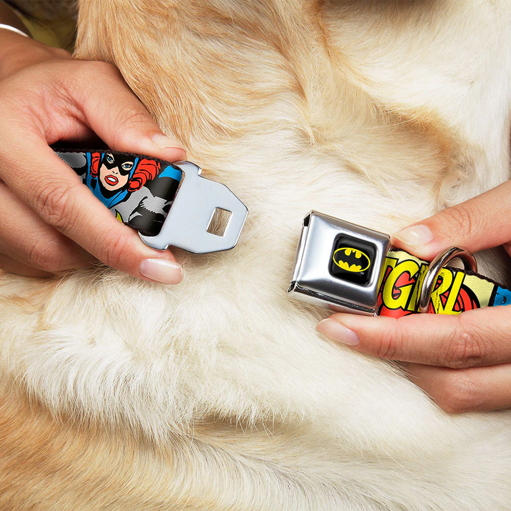 Batman Full Color Black Yellow Seatbelt Buckle Collar - BATGIRL in Action w/Face CLOSE-UP - Image 8