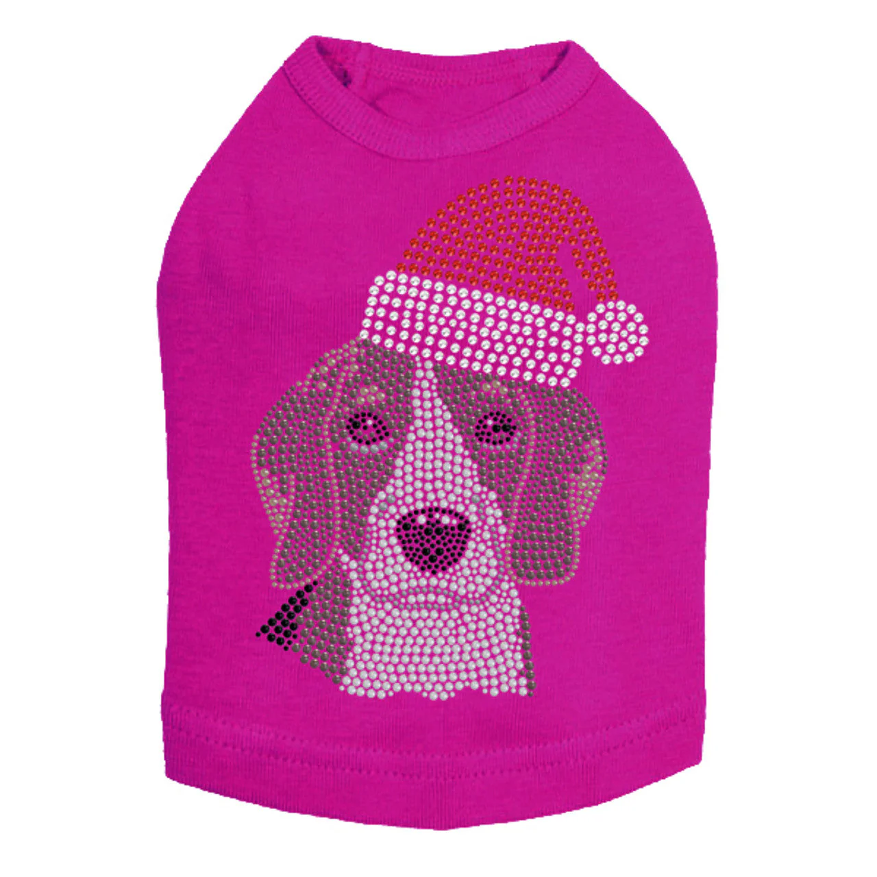 Beagle with Santa Hat - Dog Tank - Image 5