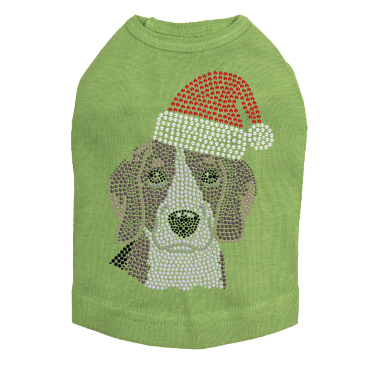Beagle with Santa Hat - Dog Tank - Image 6