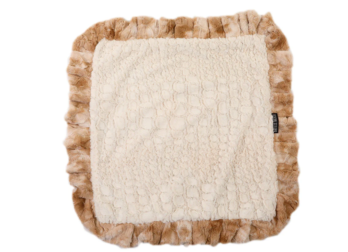 Beige Rabbit with Cream Crocodile Blanket - Image 2