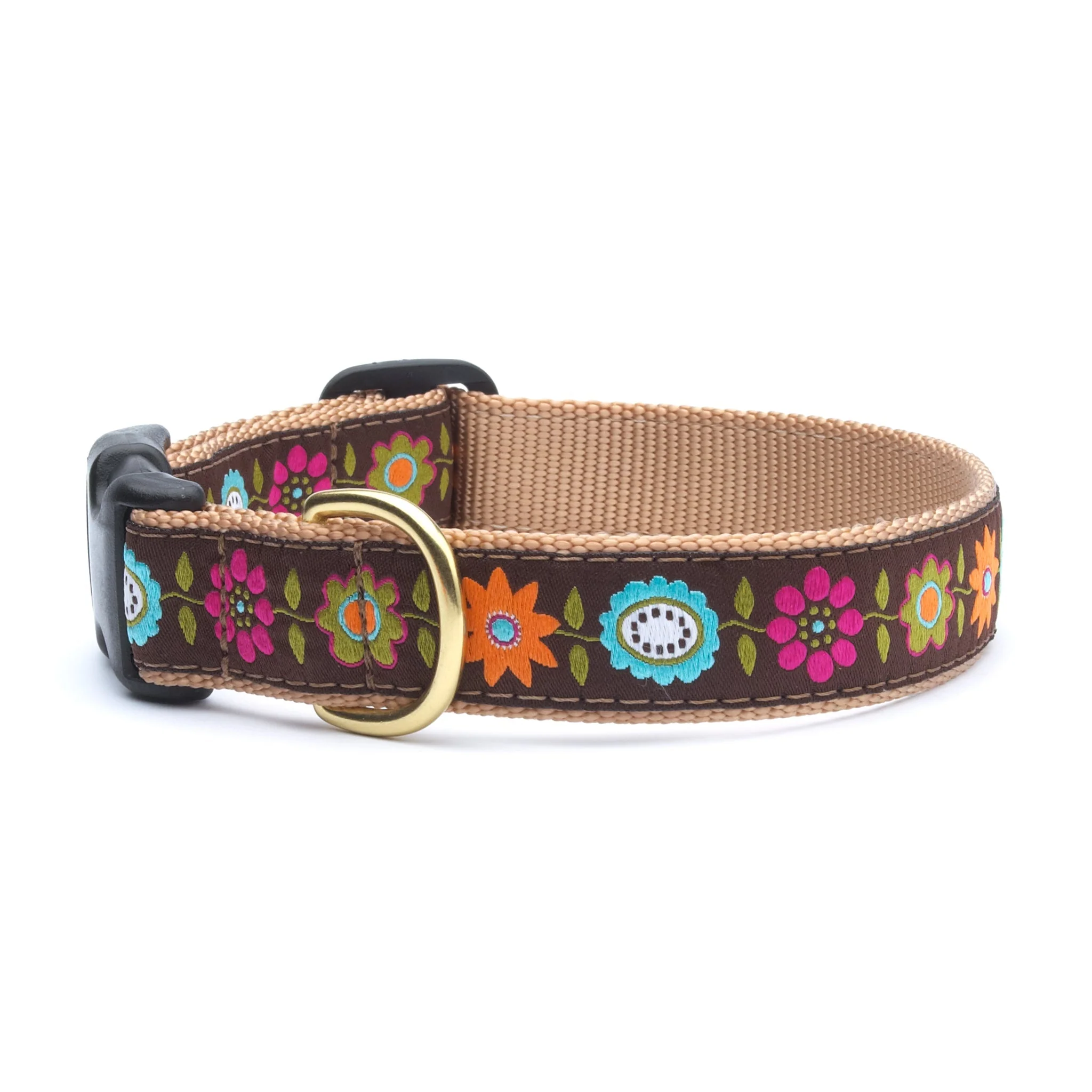 Up Country Bella Floral Cast Brass Dog Collar
