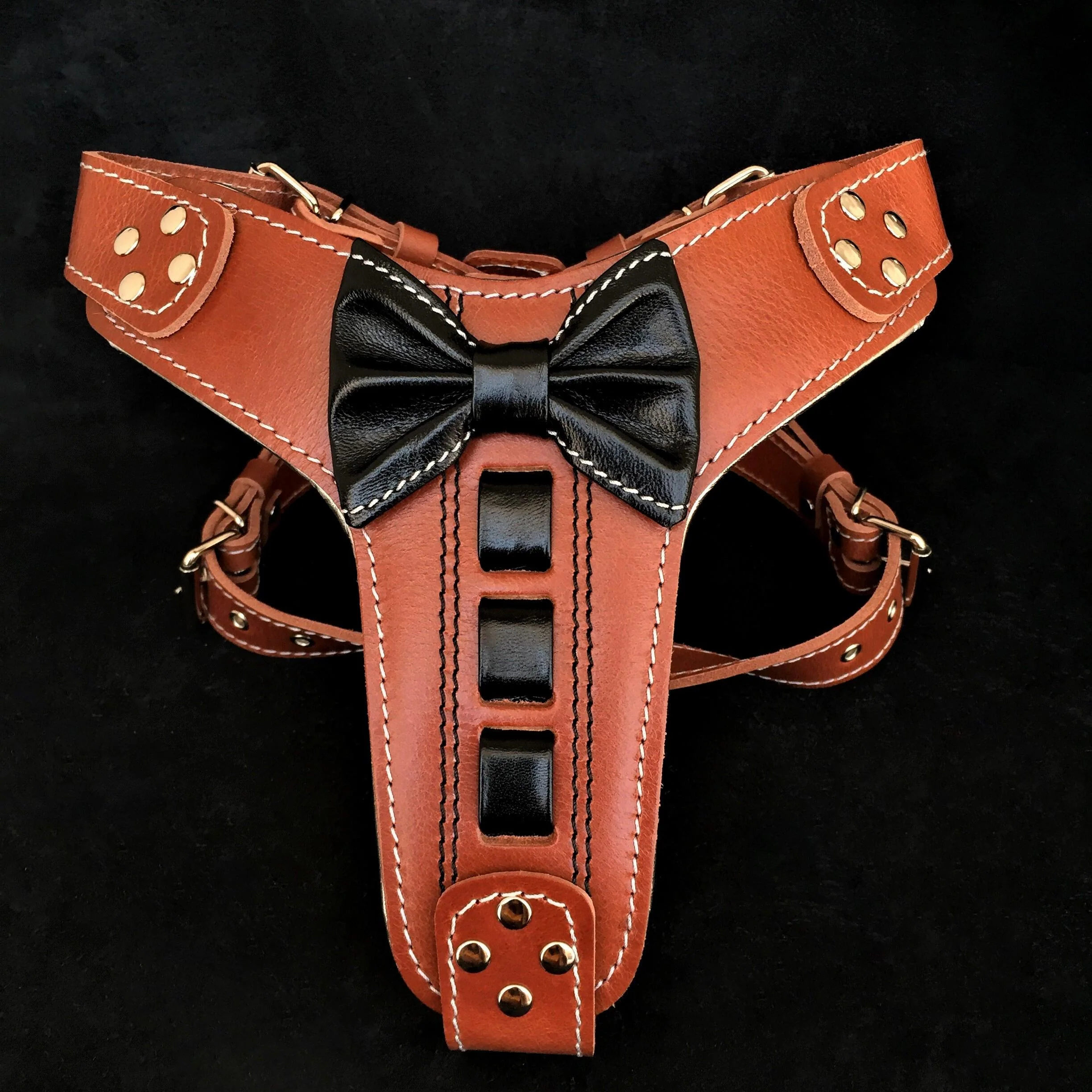 Bestia Dog Gear Genuine Leather Dog Harness - XXL
