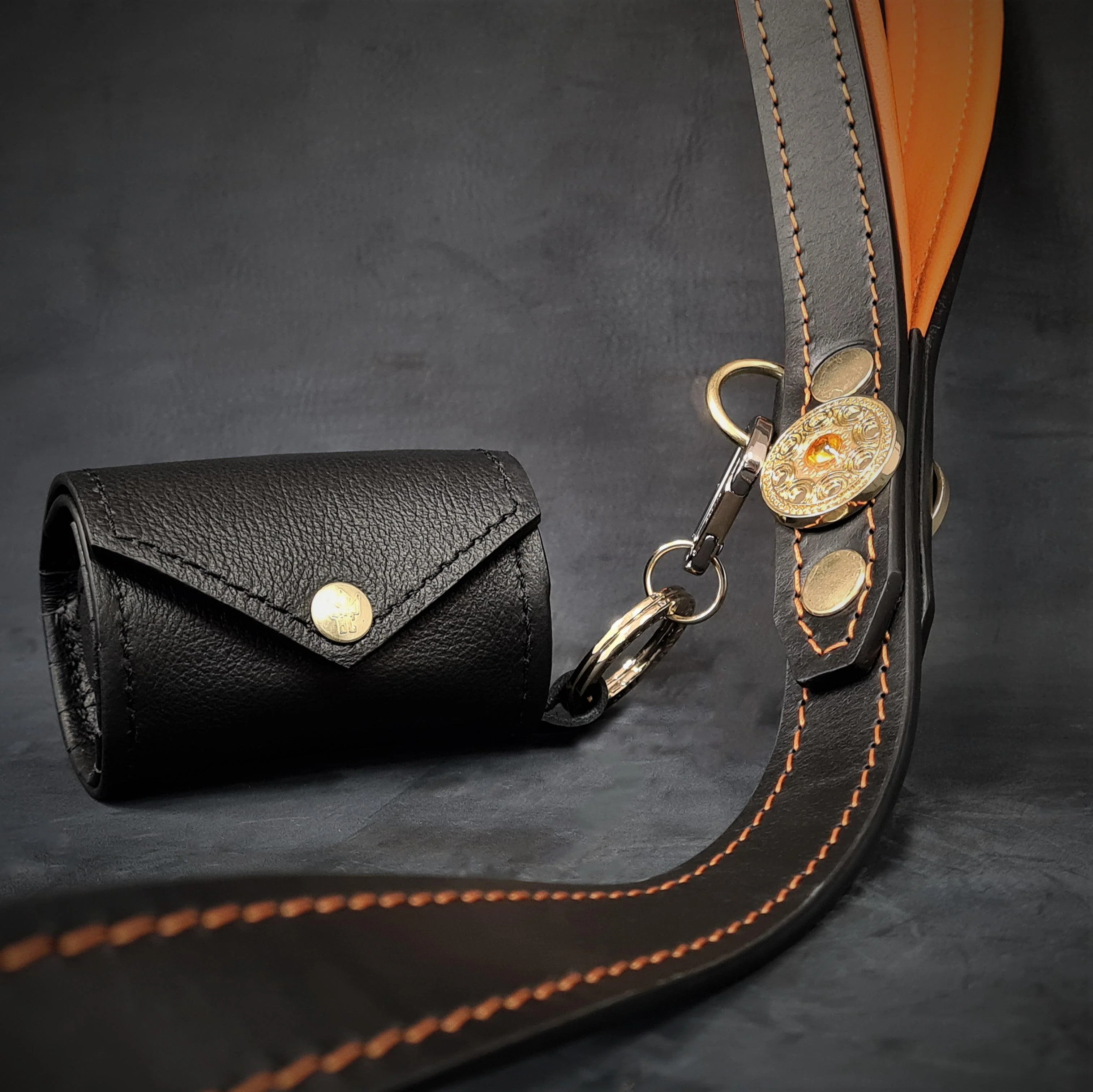 Bestia Dog Gear Genuine Leather Keychain - Black - Image 3