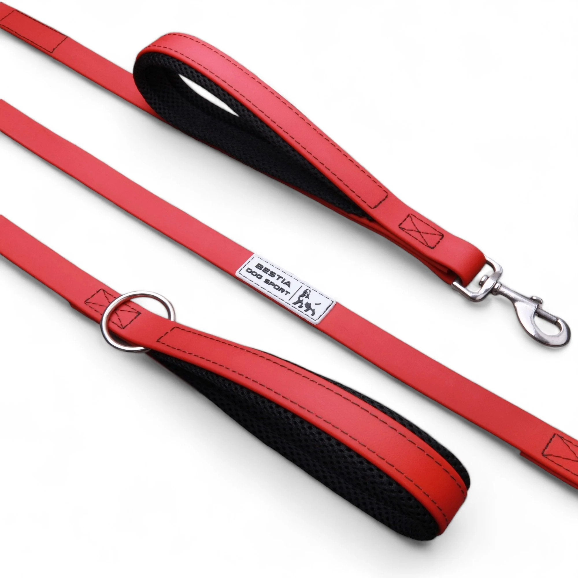 Bestia Dog Gear Padded Dog Leash - Red