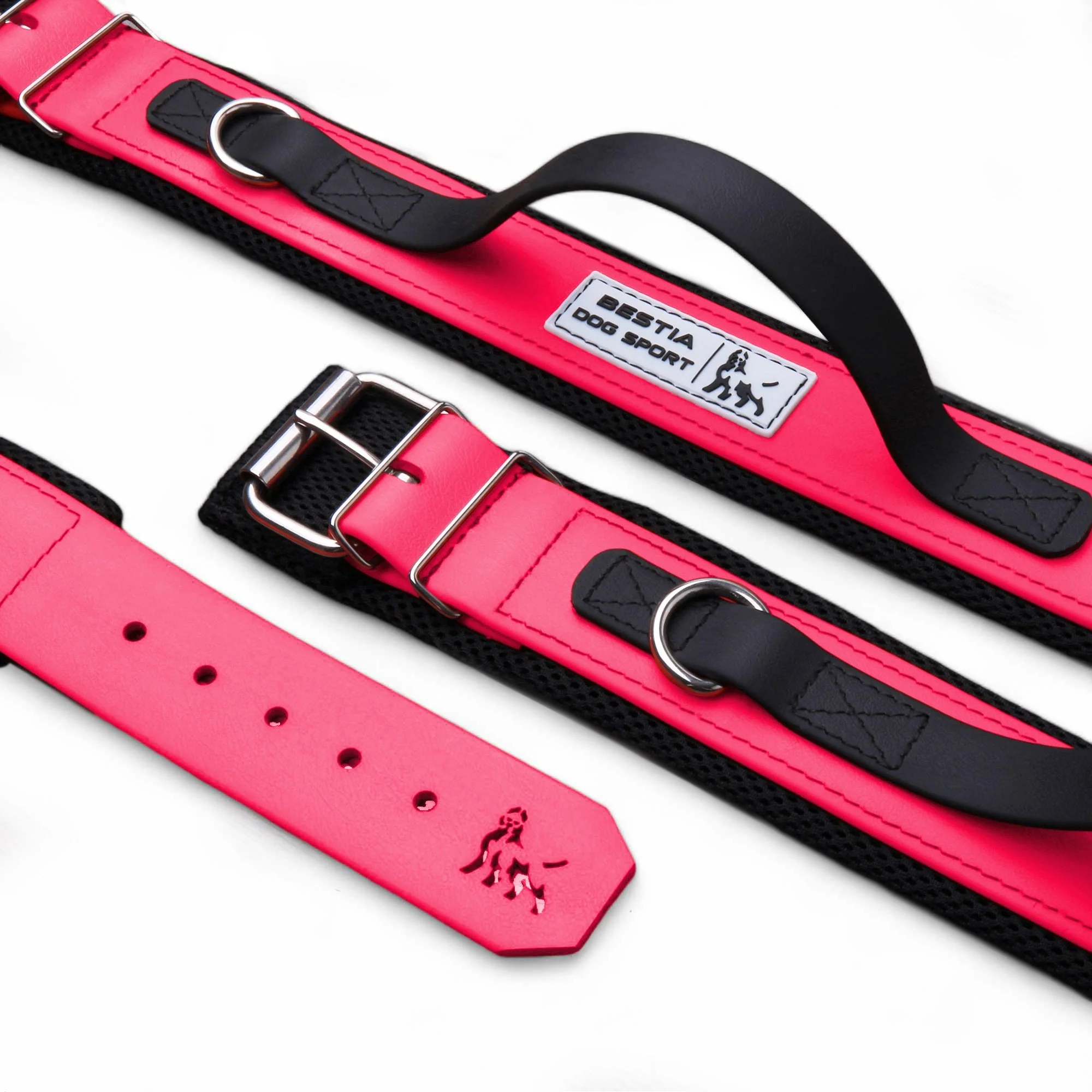 Bestia Dog Gear Stainless Steel Dog Collar - Pink